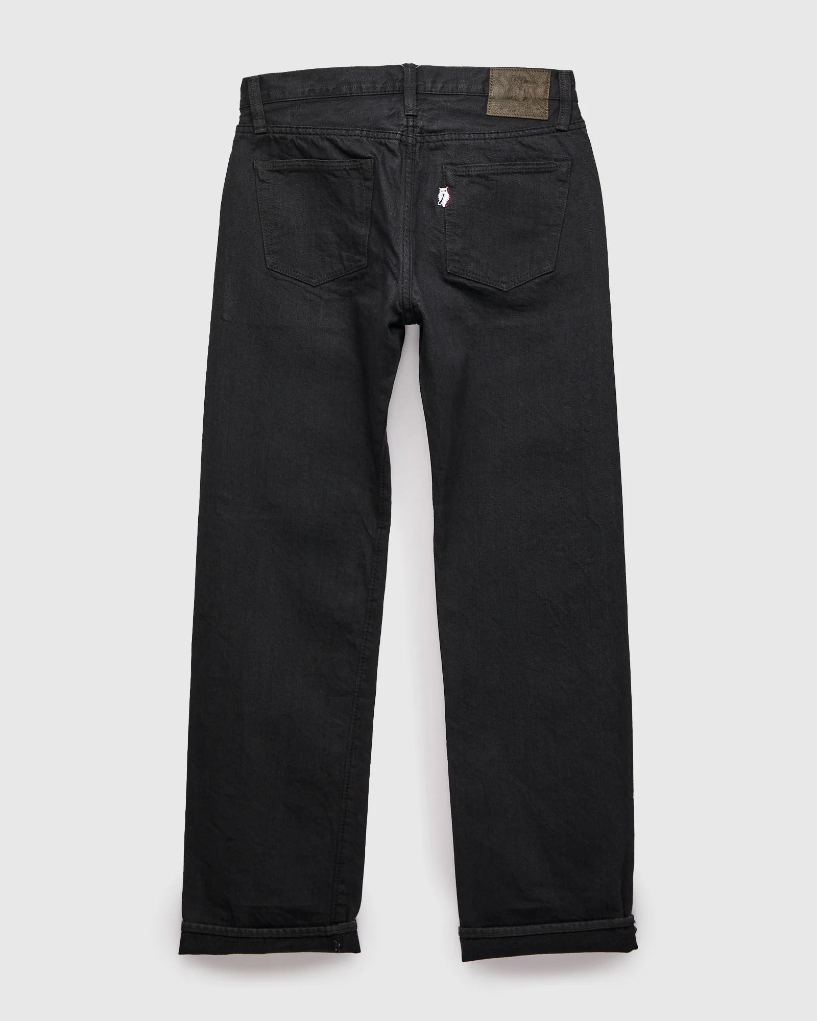 "Moonrock" 14oz Rinsed Charcoal Grey Selvedge Denim - Regular Straight Fit - Image 3