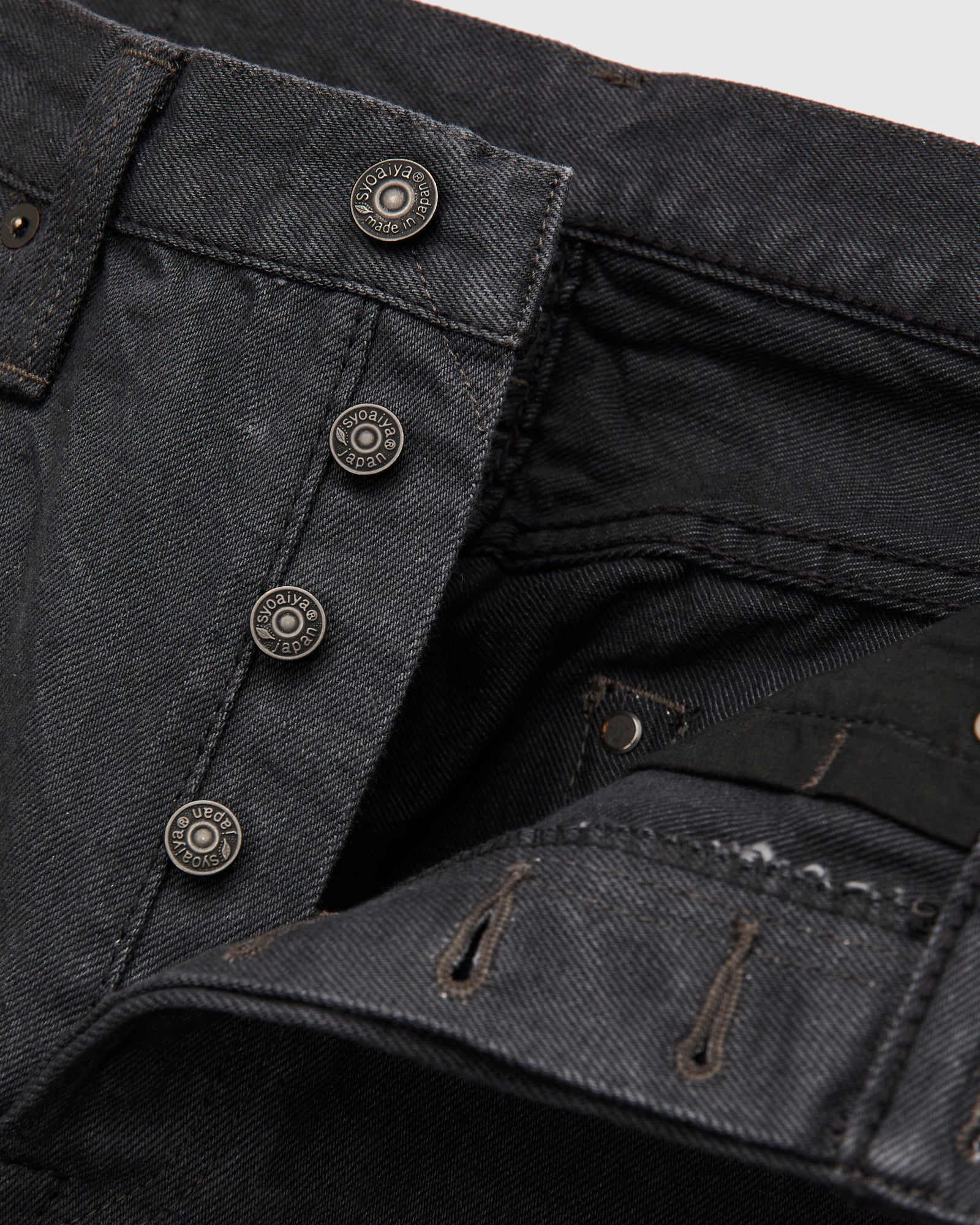 "Moonrock" 14oz Rinsed Charcoal Grey Selvedge Denim - Relaxed Tapered Fit - Image 8