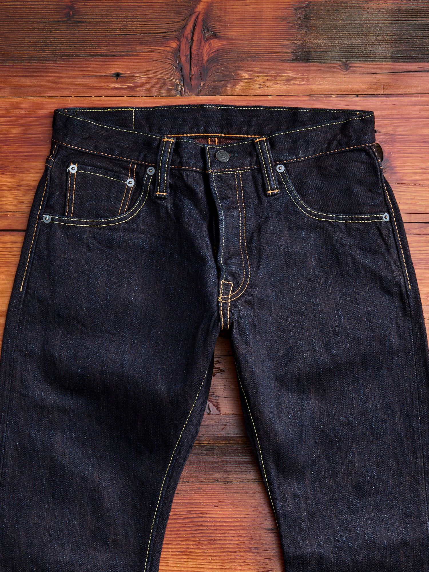 PER-EX-005-ID "Persimmon Extra Slub" 15oz Rinsed Selvedge Denim - Slim Straight Fit - Image 7