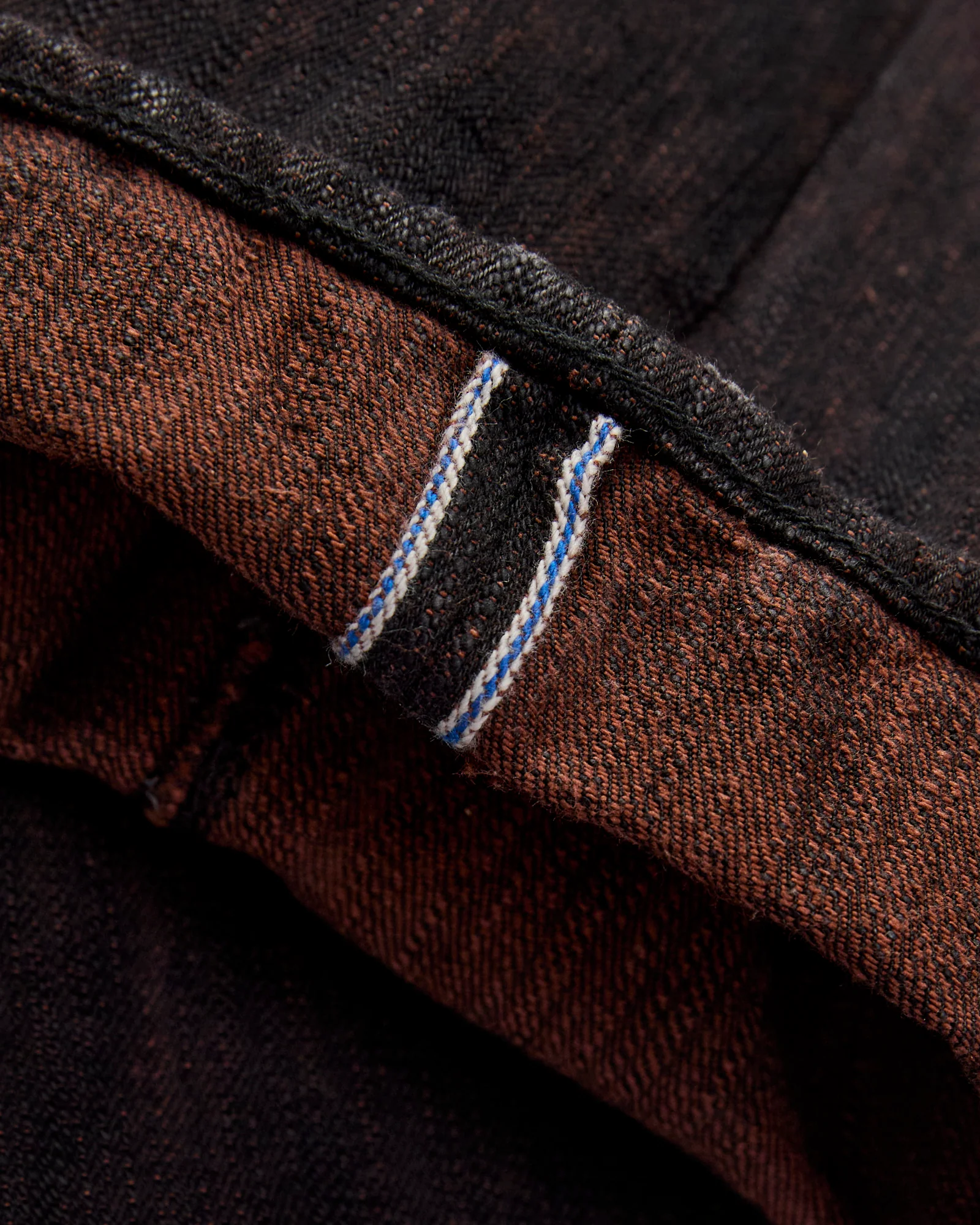 PER-EX-019-BK "Black x Persimmon Extra Slub" 15oz Rinsed Selvedge Denim - Relaxed Tapered Fit - Image 9