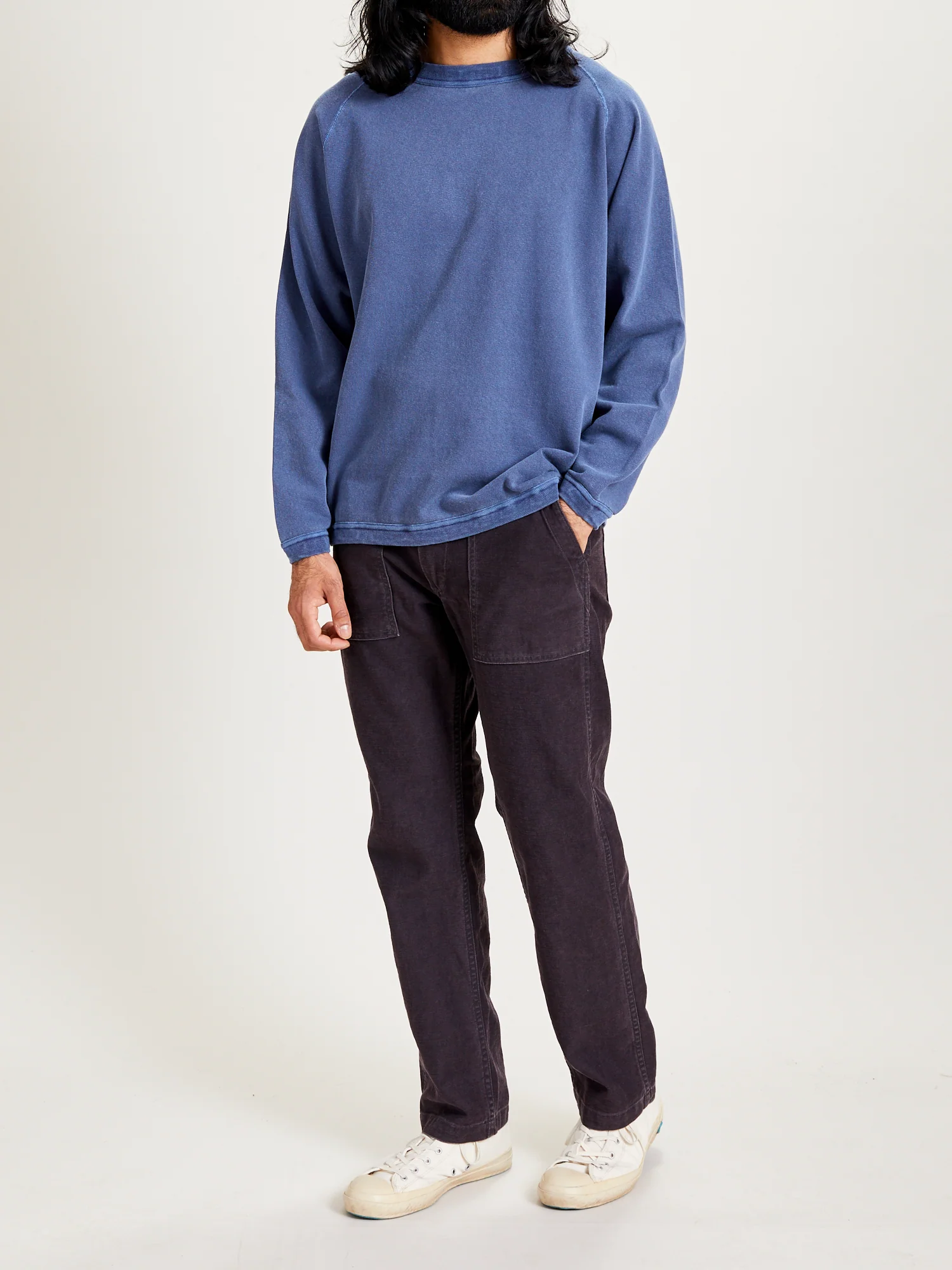 Pigment Dyed French Terry Sweatshirt in Indigo - Image 7