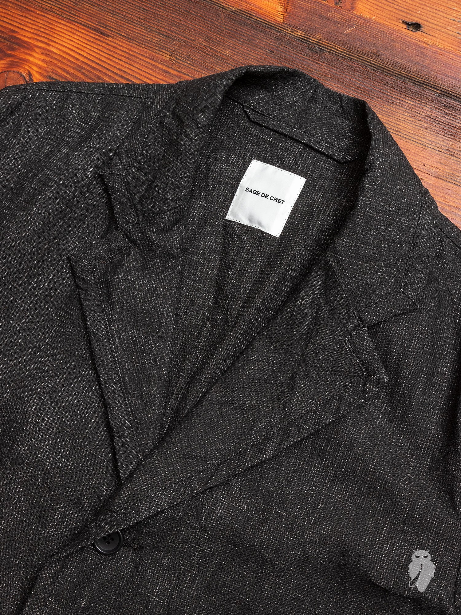 Piping Jacket in Black Linen - Image 3