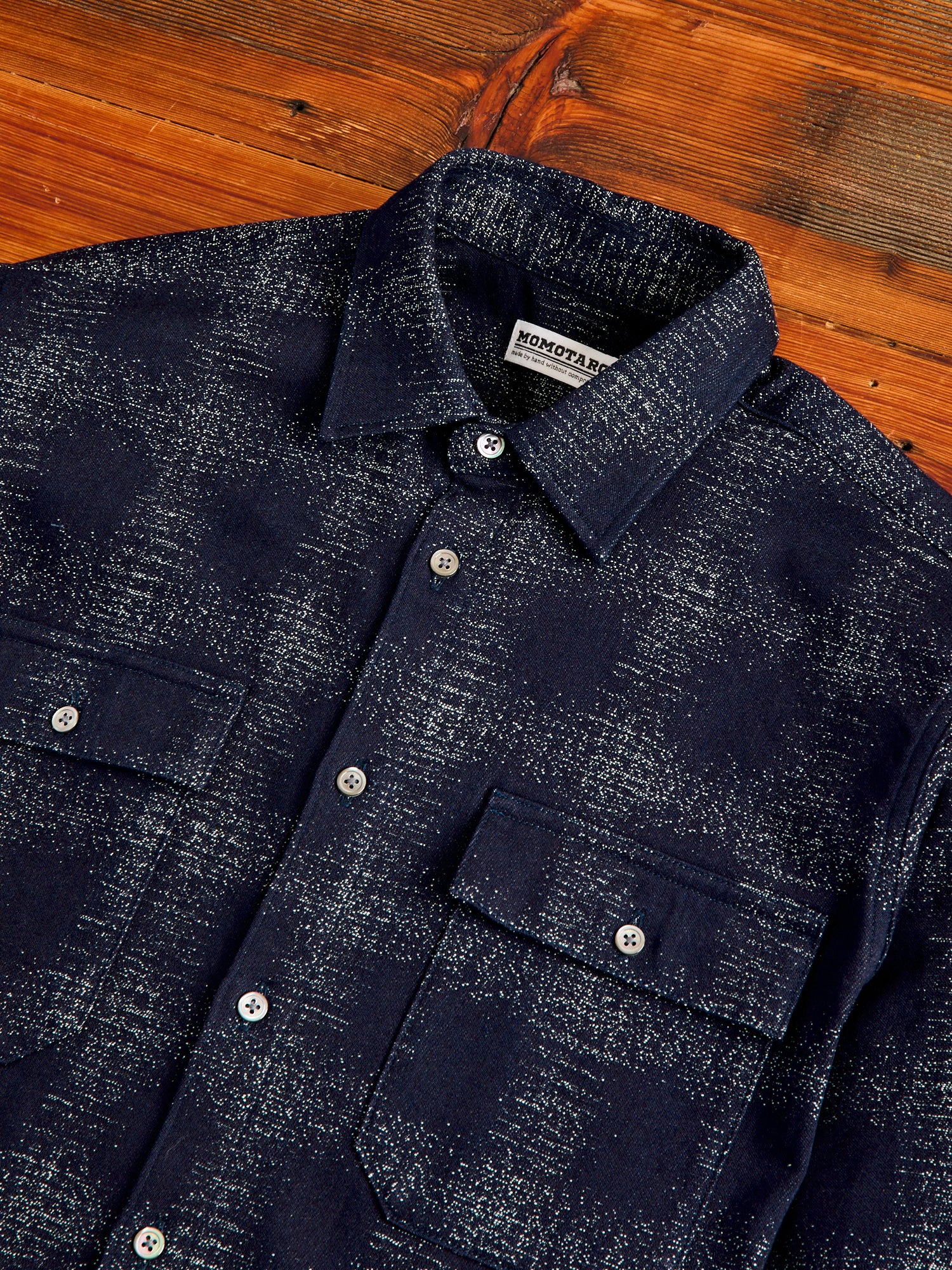 Plaid Jacquard Button-Down Shirt in Indigo - Image 3