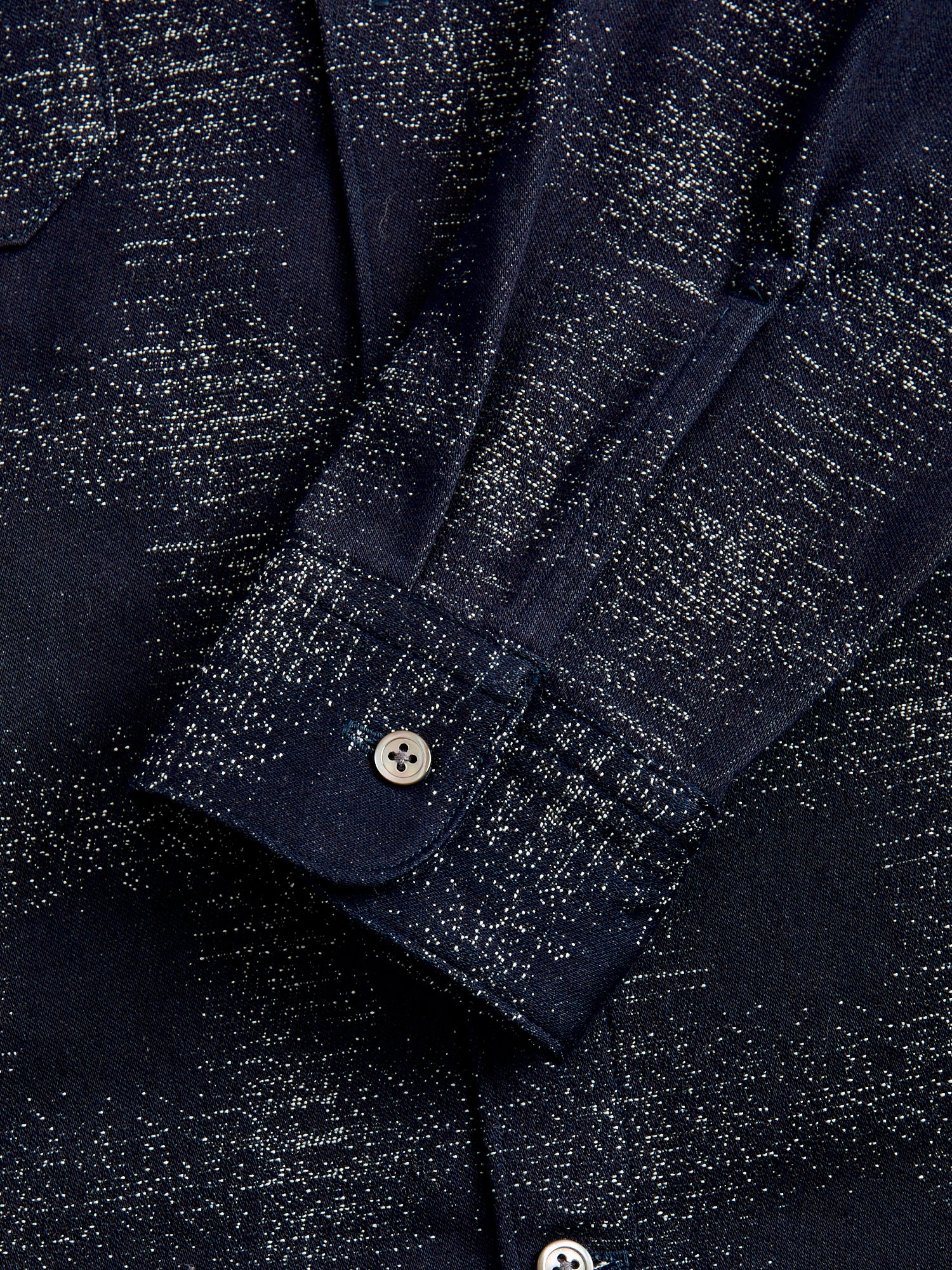 Plaid Jacquard Button-Down Shirt in Indigo - Image 5