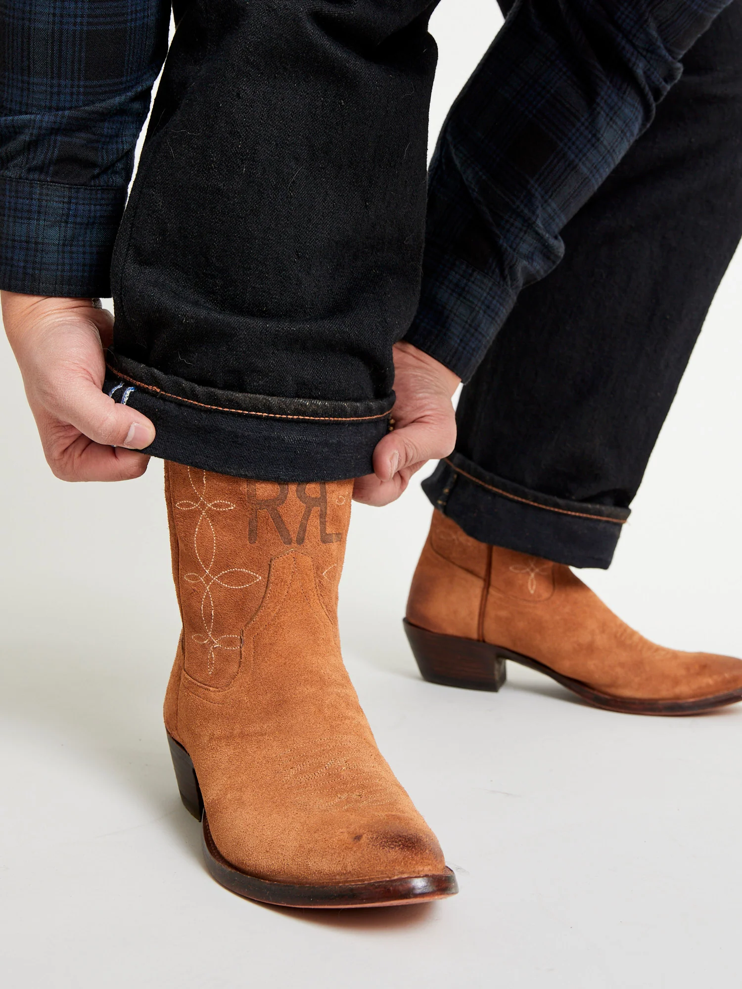 Plainview Suede Cowboy Boot in Light Java - Image 3