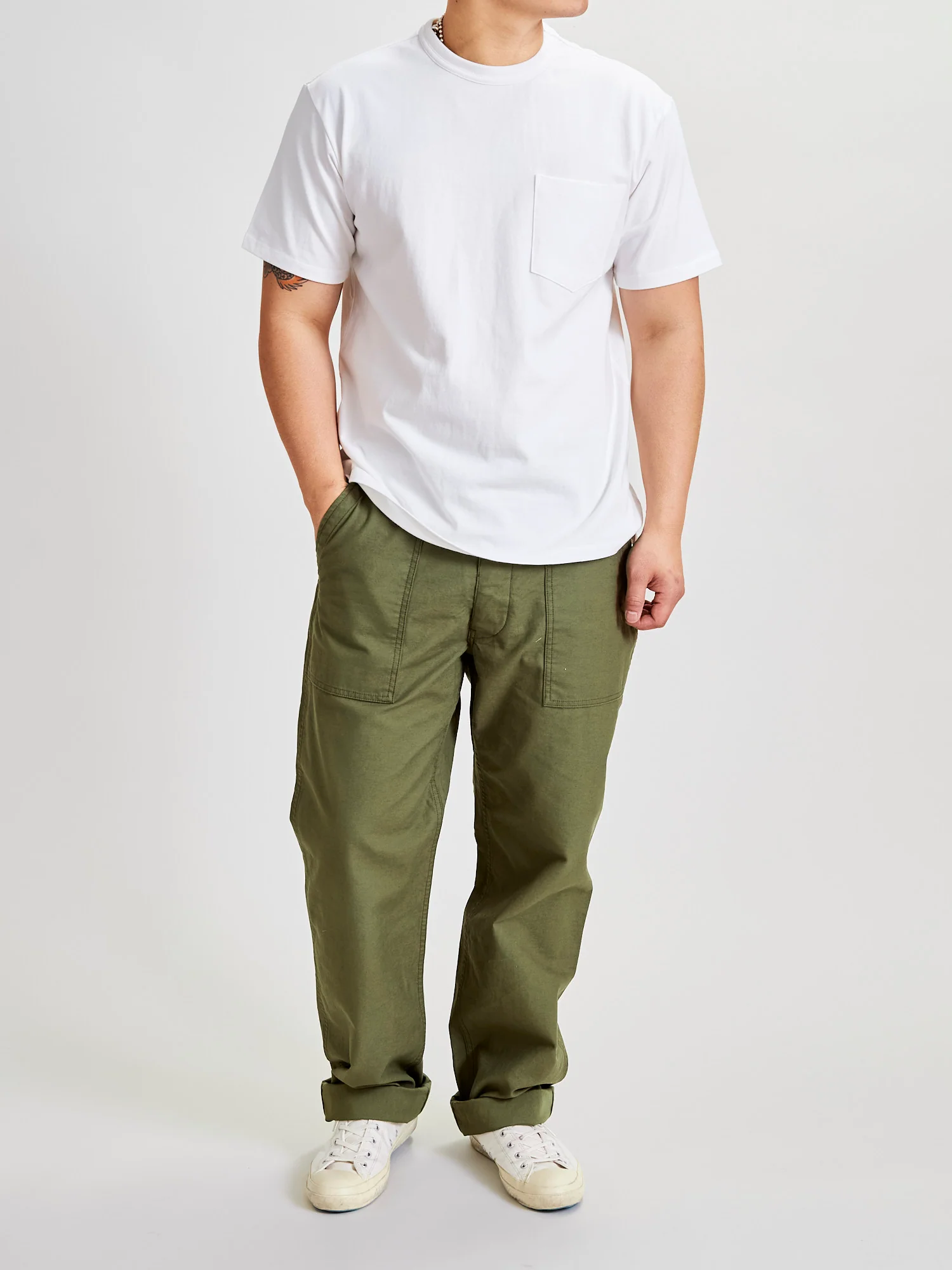 Pocket T-Shirt in Off White - Image 10