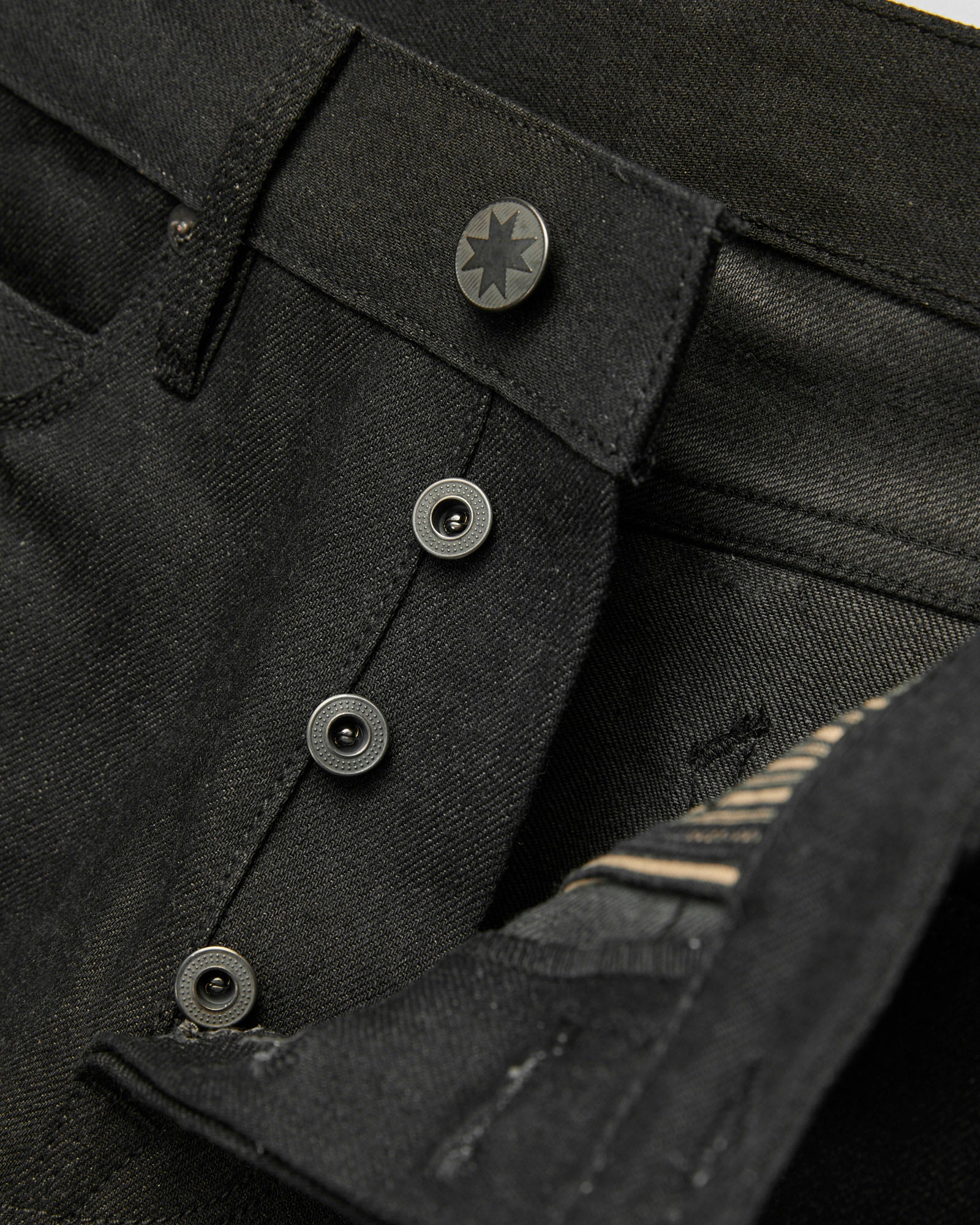 "Portola" 14.25oz Black Grey Selvedge Denim - Tapered Fit - Image 7