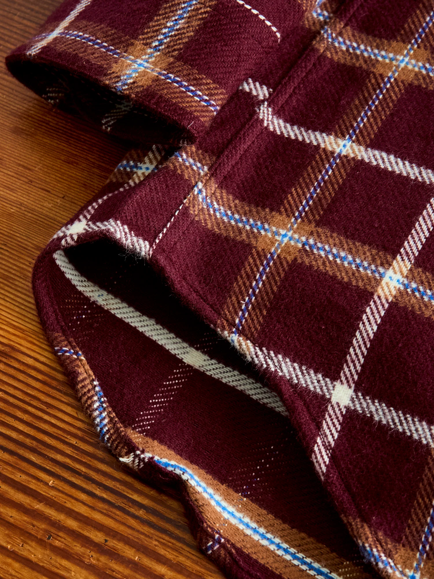 Pottery Check Button-Up Shirt in Burgundy - Image 6