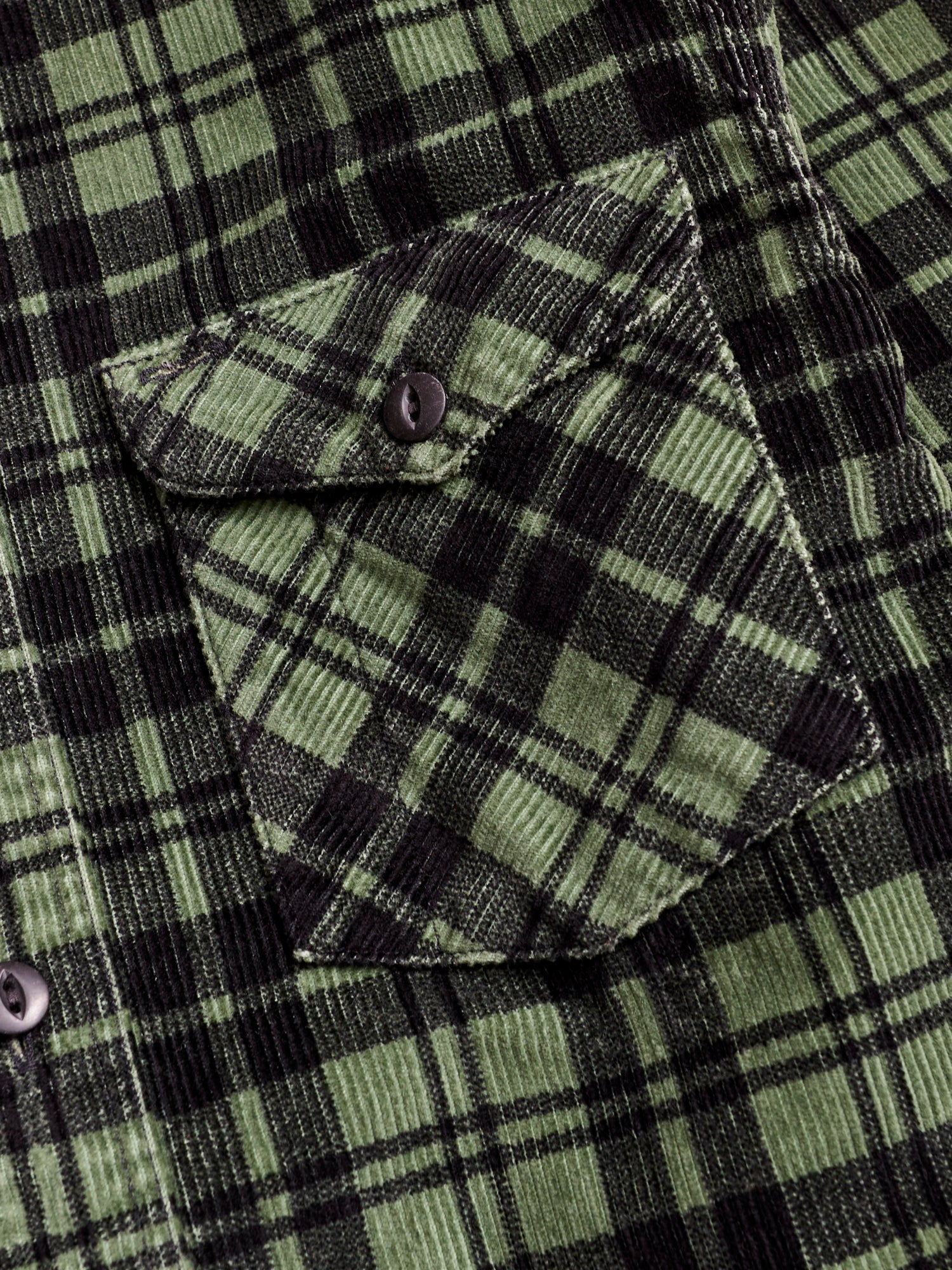 Printed Corduroy Work Shirt in Green/Black - Image 4