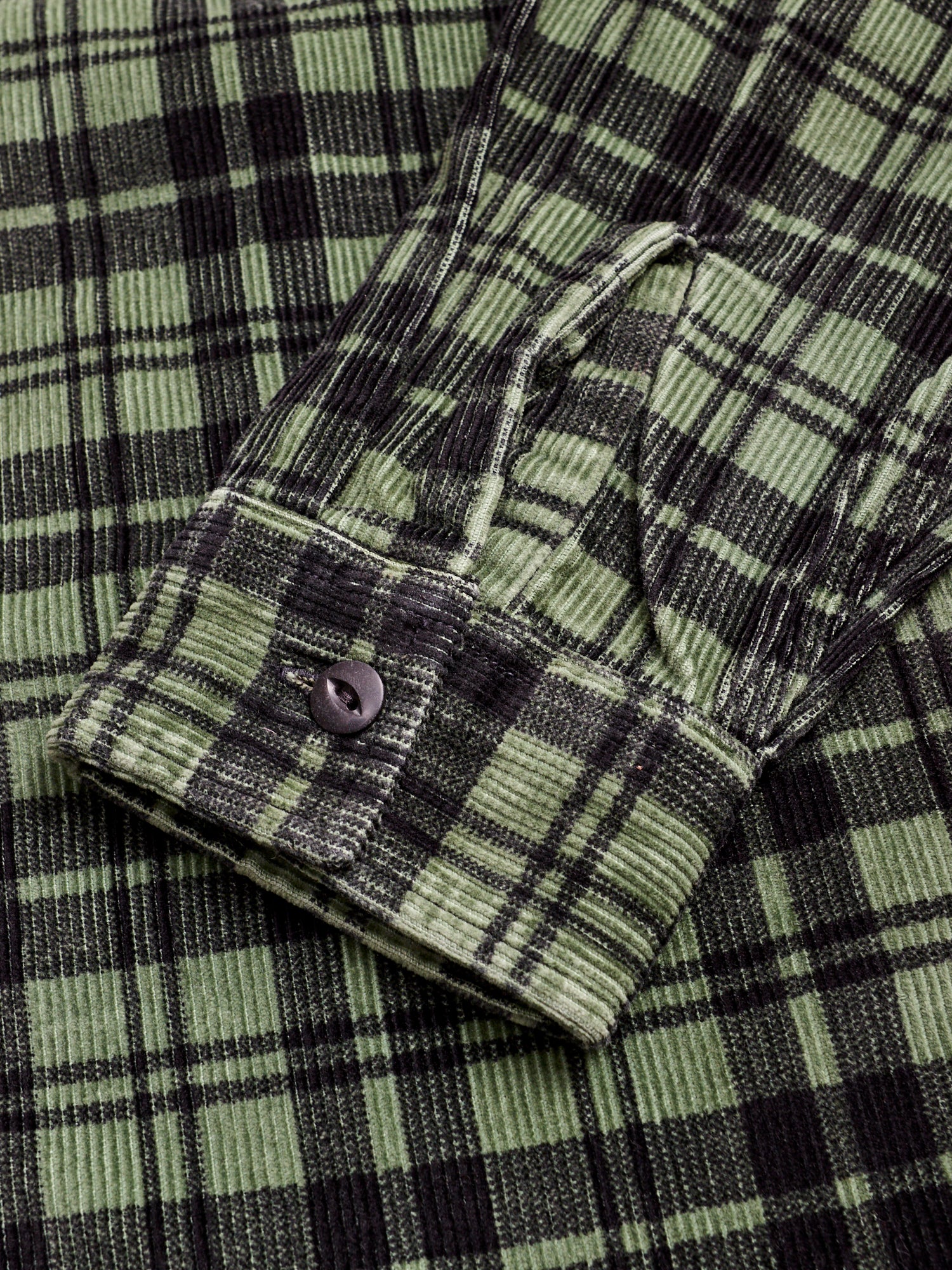 Printed Corduroy Work Shirt in Green/Black - Image 6