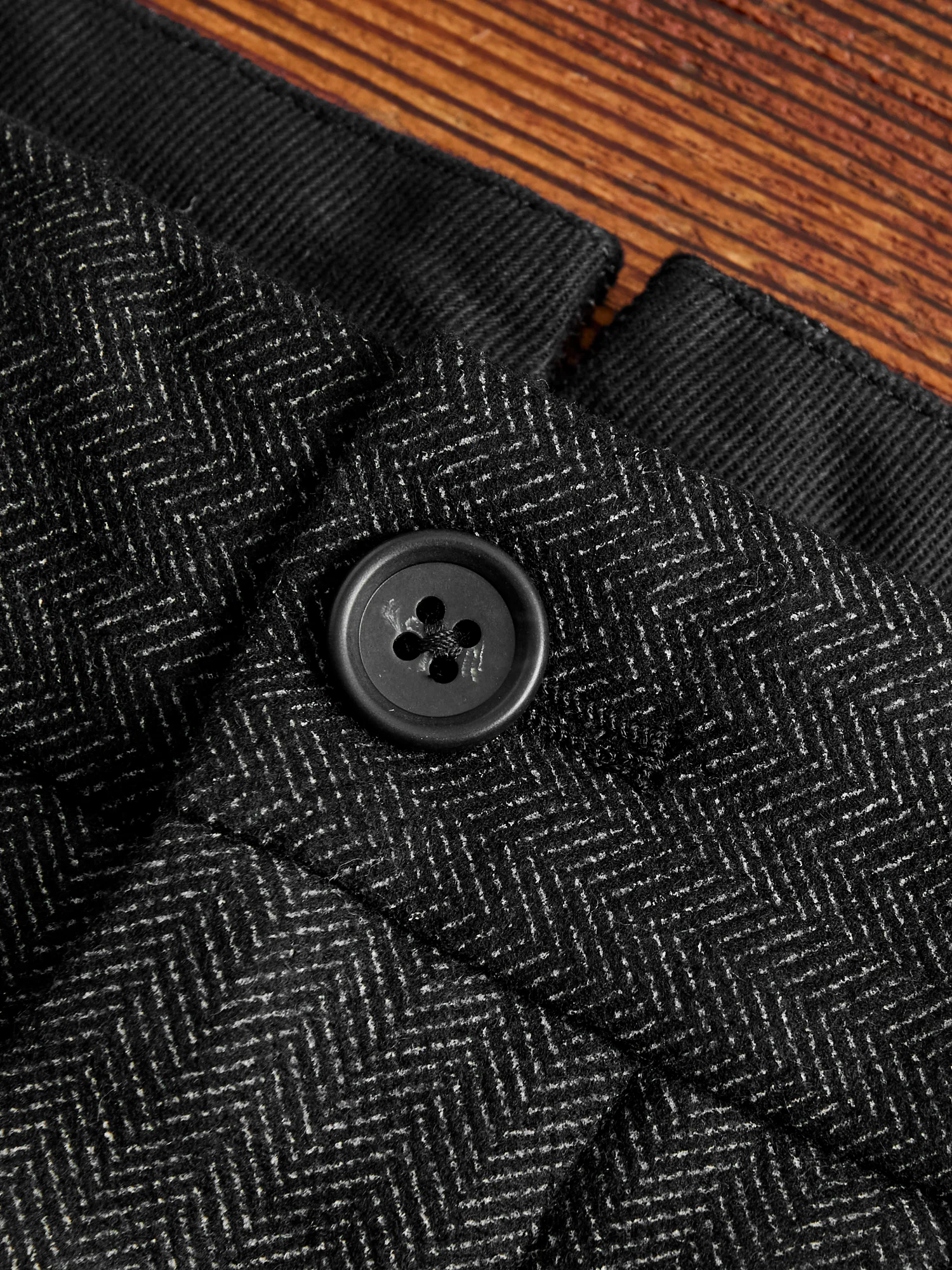 Printed Wool Andover Pants in Charcoal - Image 7