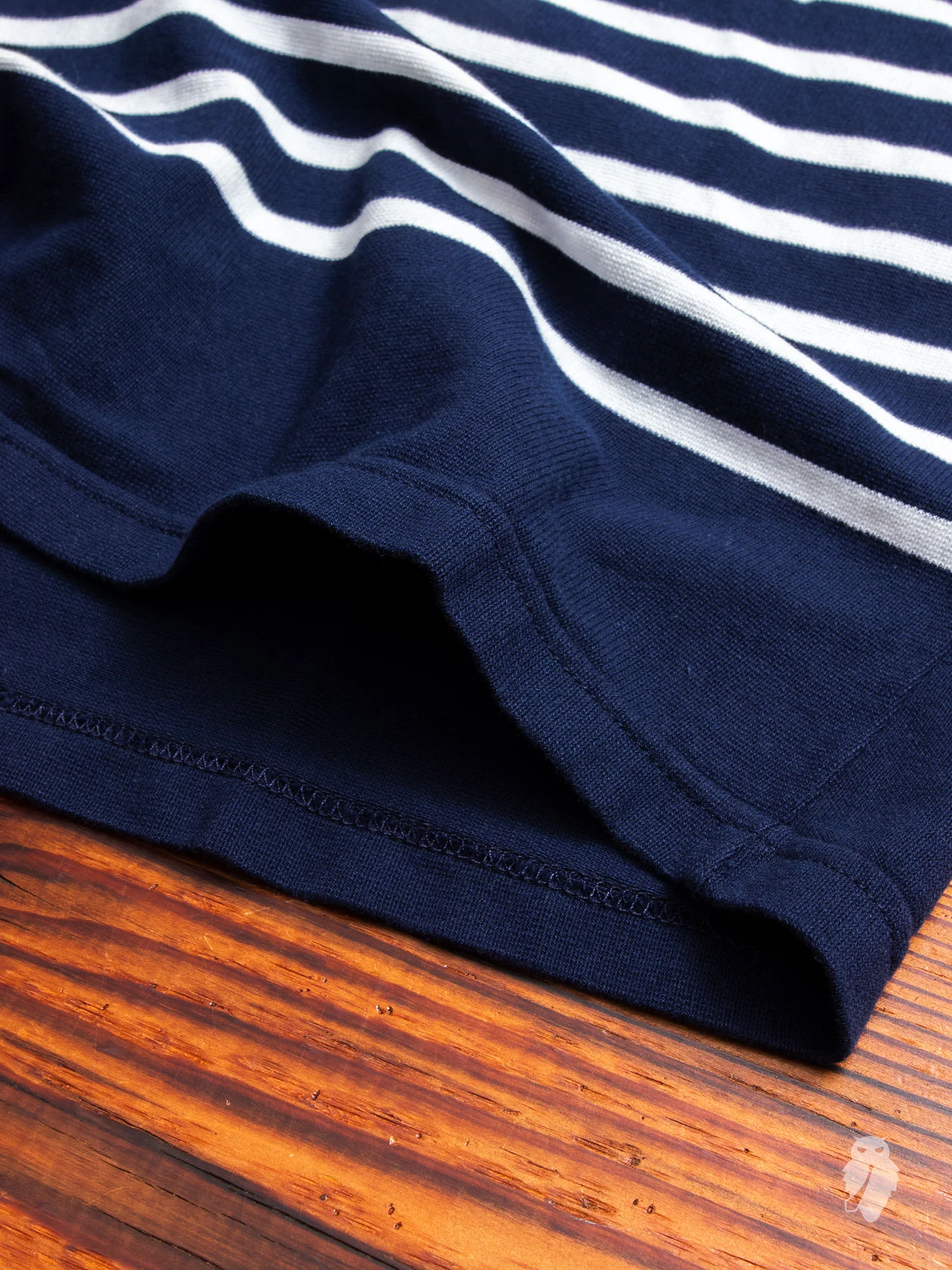 Rachel Loomed Long Sleeve T-Shirt in Navy - Image 5