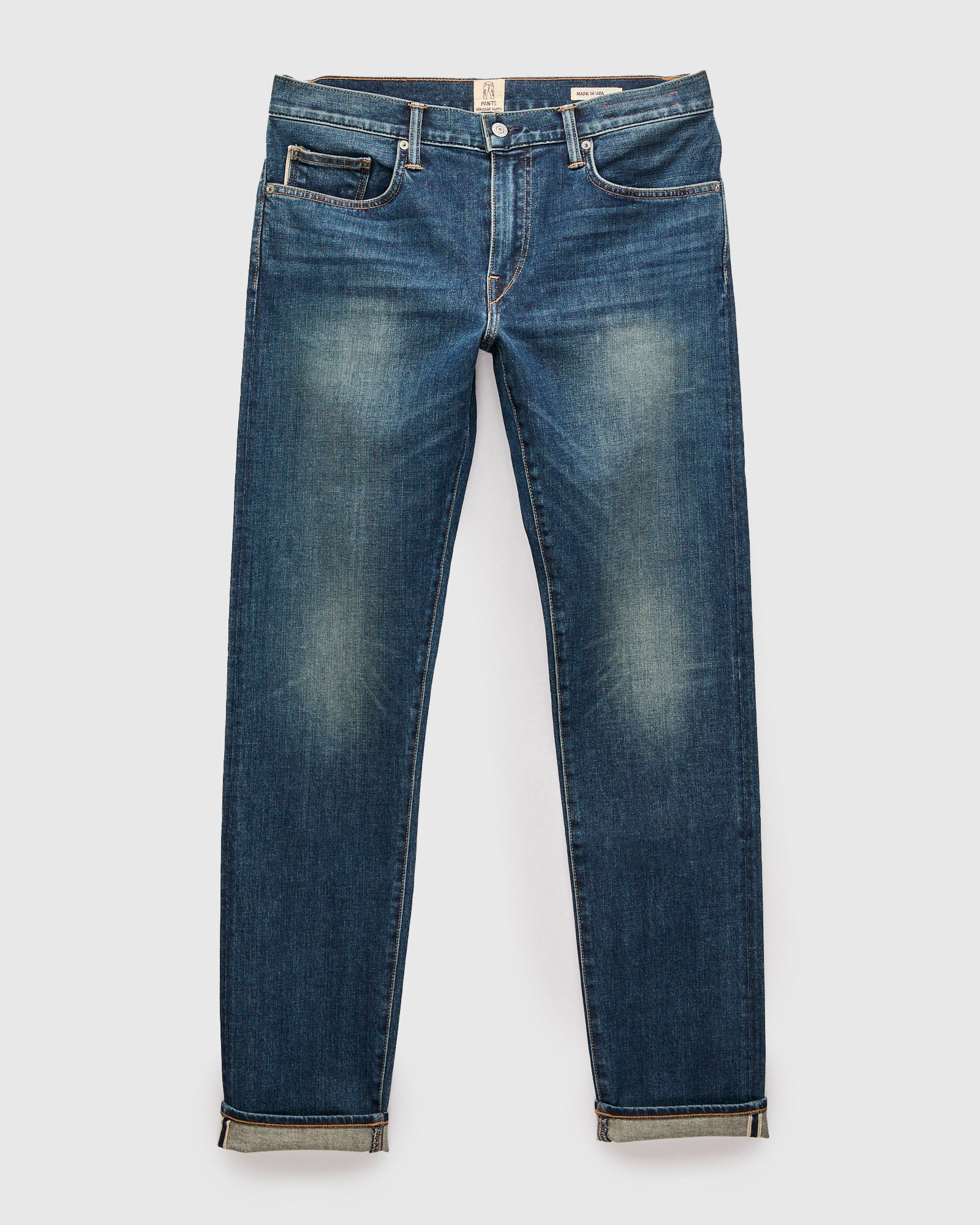 "Rain" 10.5oz Washed Indigo Stretch Selvedge Denim - Pen Slim