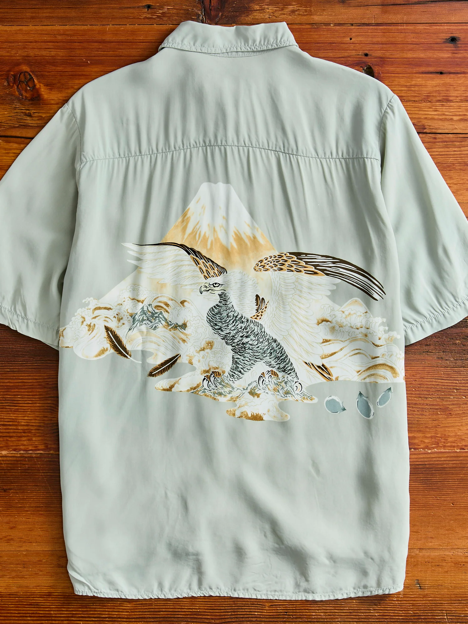 Rayon Hawk Short Sleeve Shirt in Sax - Image 9