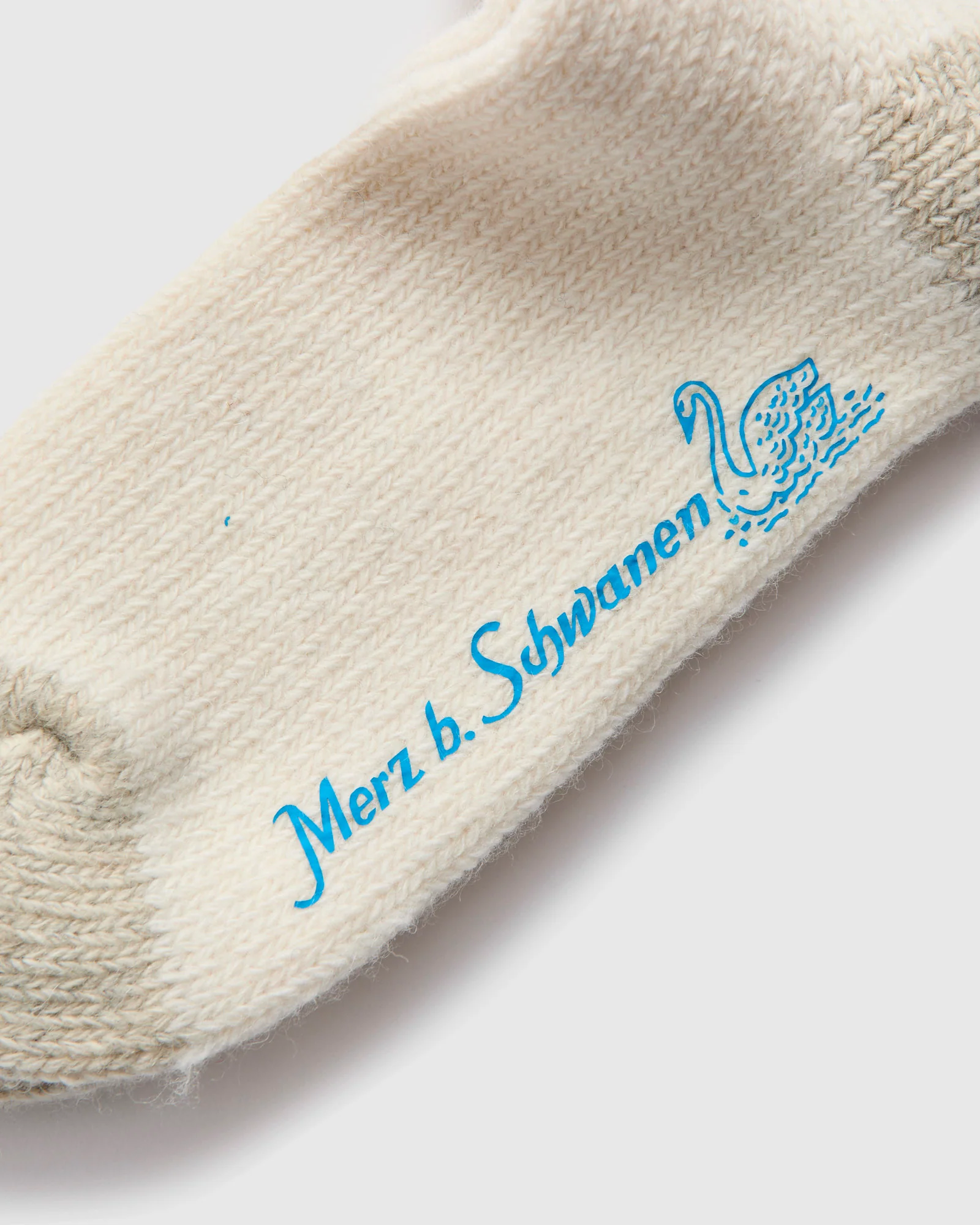 Recycled Wool Socks in Natural/Denim Blue - Image 3