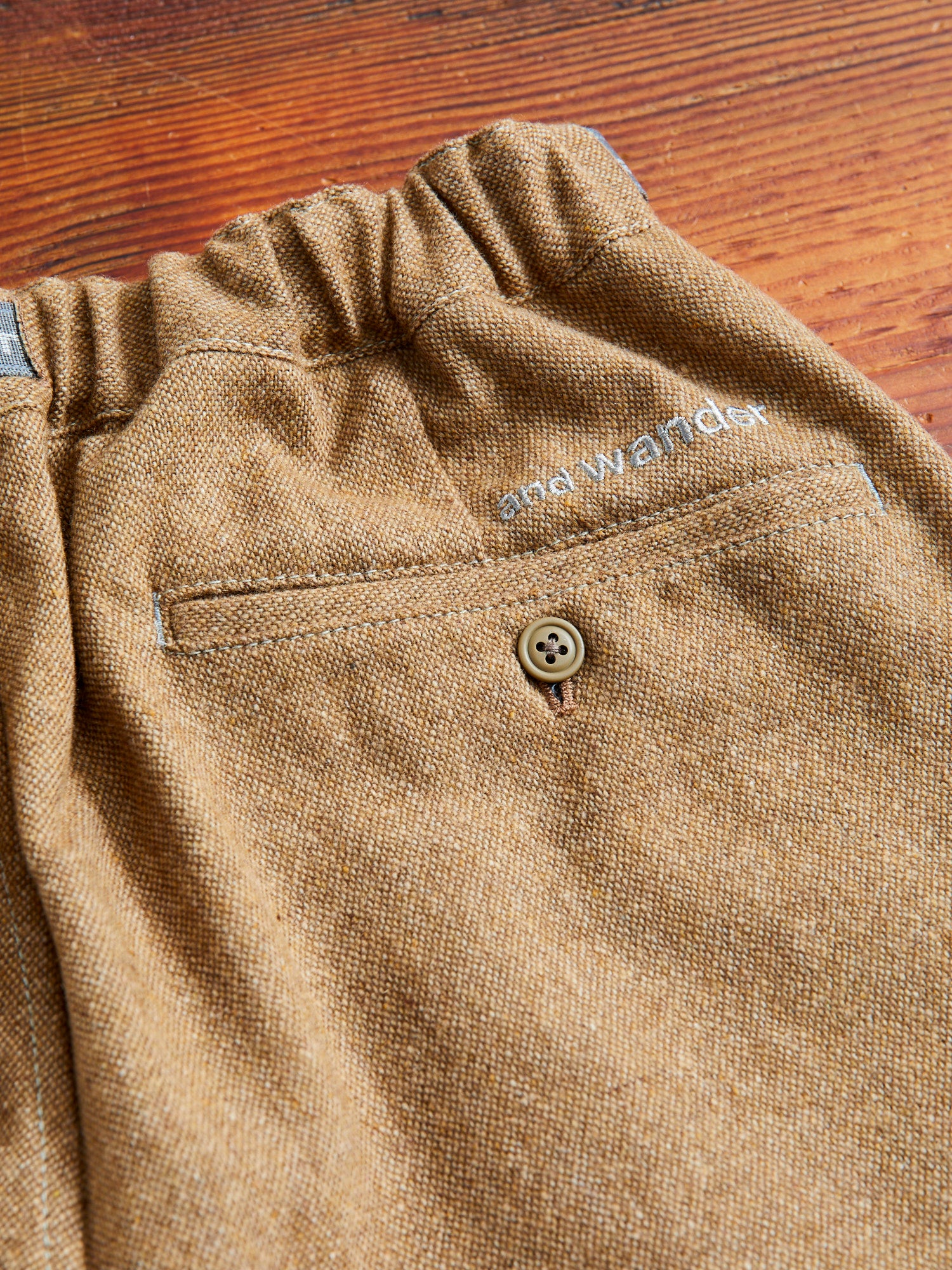 Recycled Wool Tweed Tapered Pants in Beige - Image 9