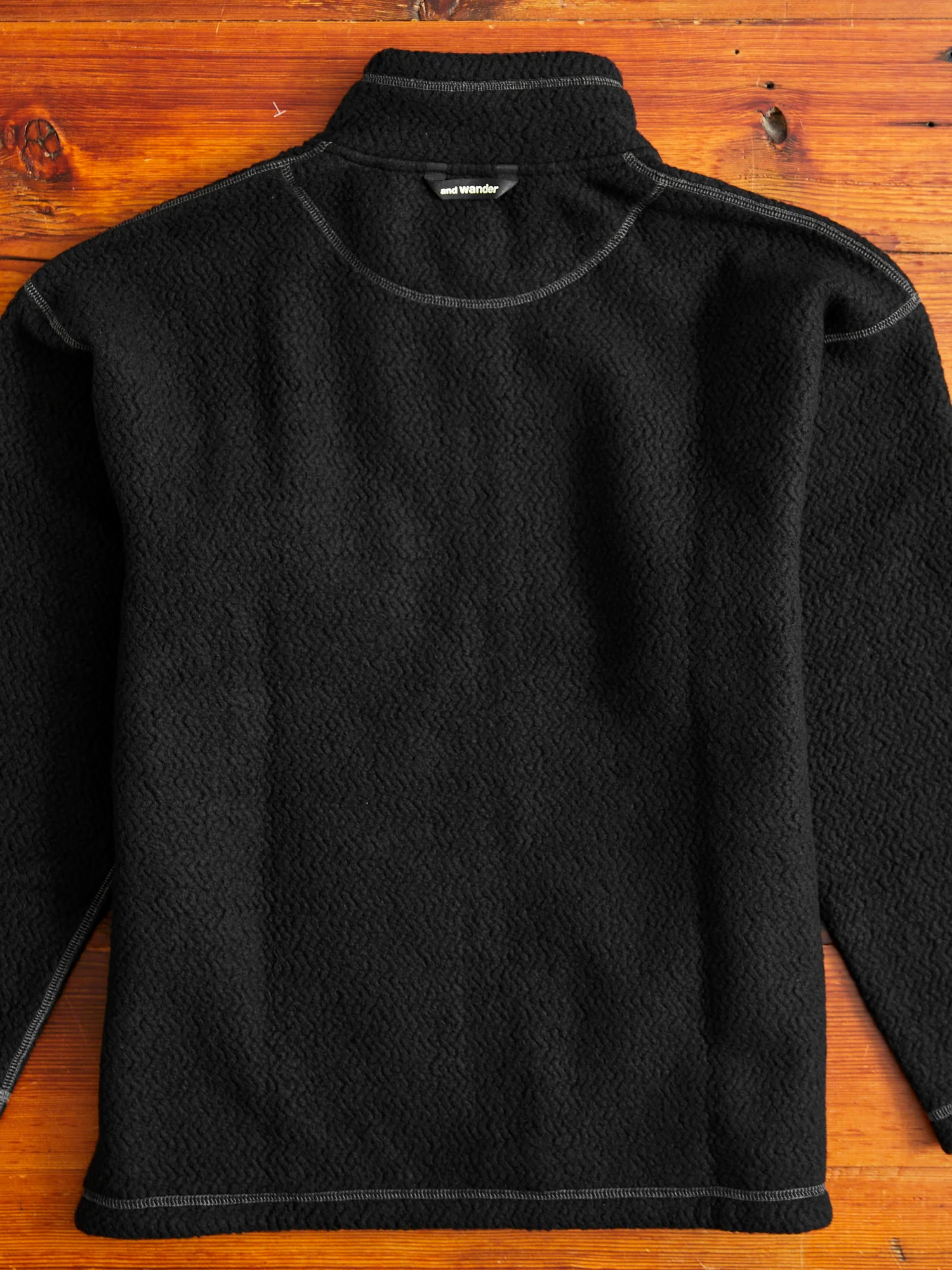 Recycled Wool Jacquard Zip Jacket in Black - Image 11
