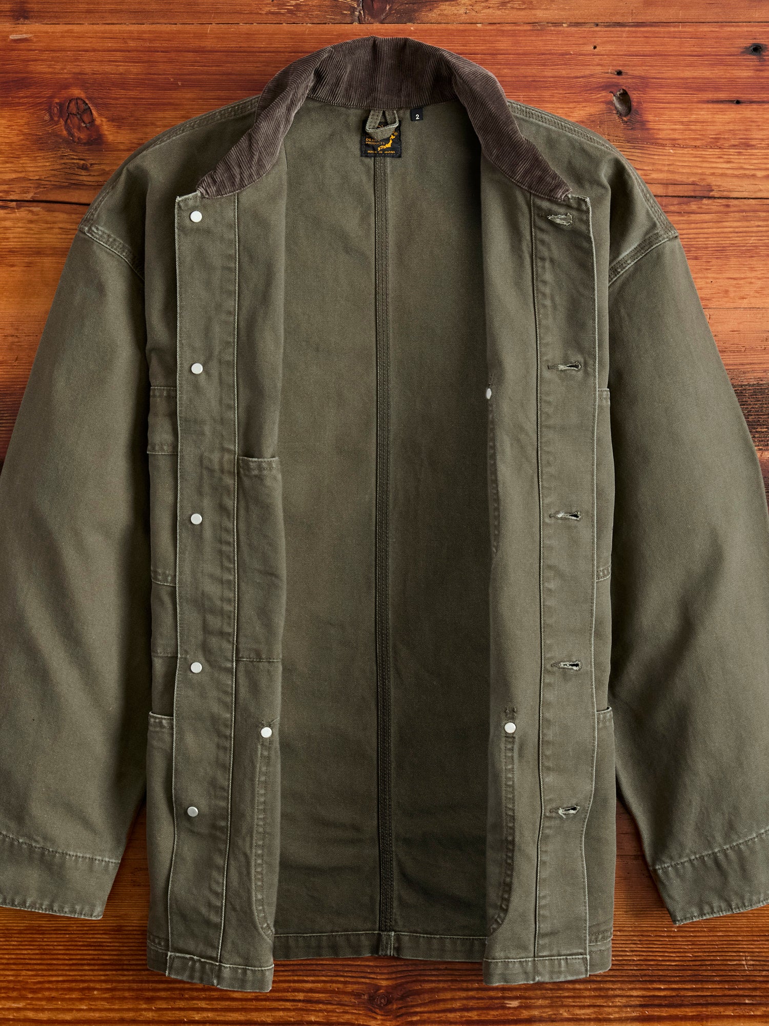 Relaxed Fit Canvas Coverall in Army Green - Image 4