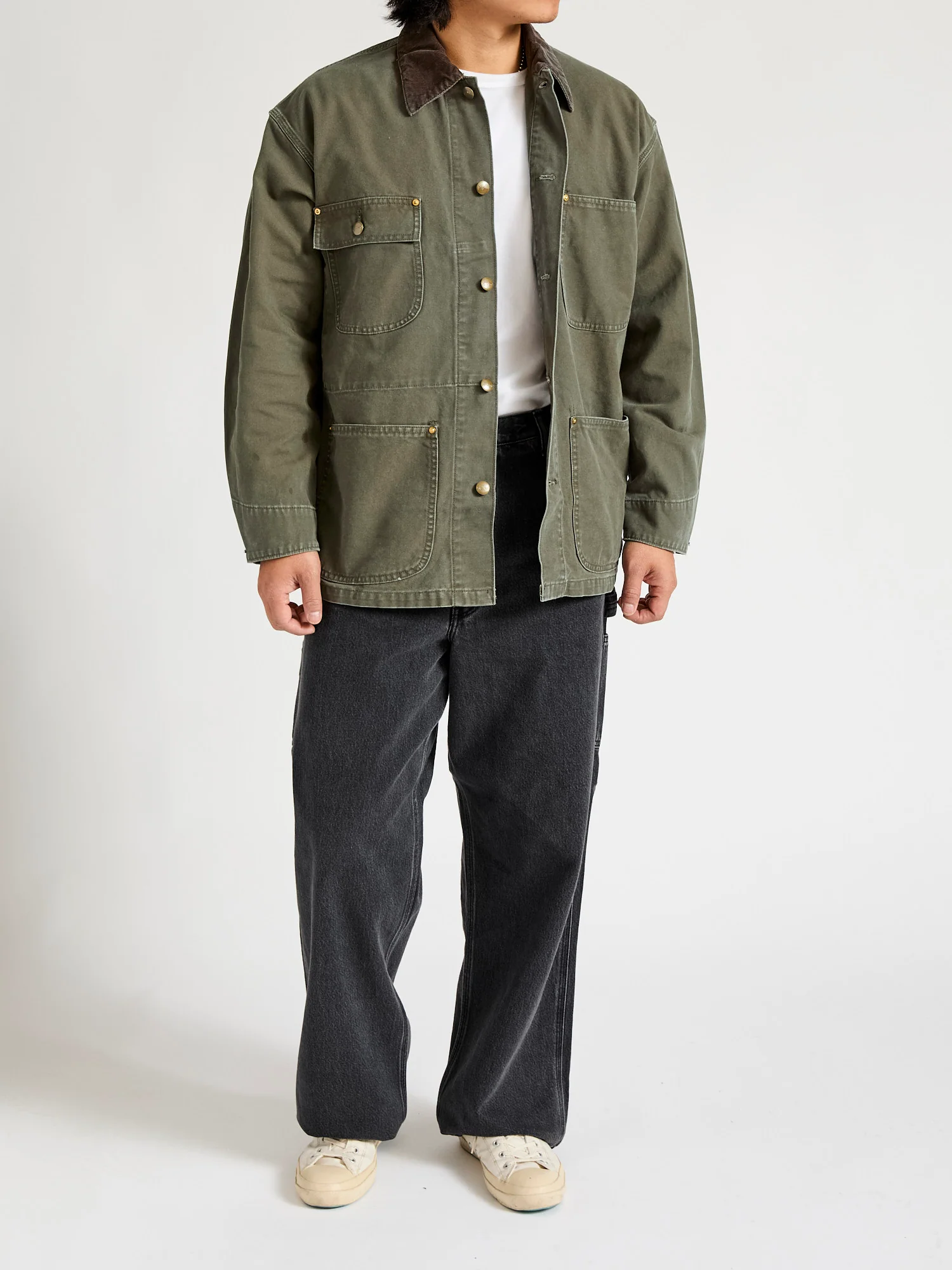Relaxed Fit Canvas Coverall in Army Green - Image 9