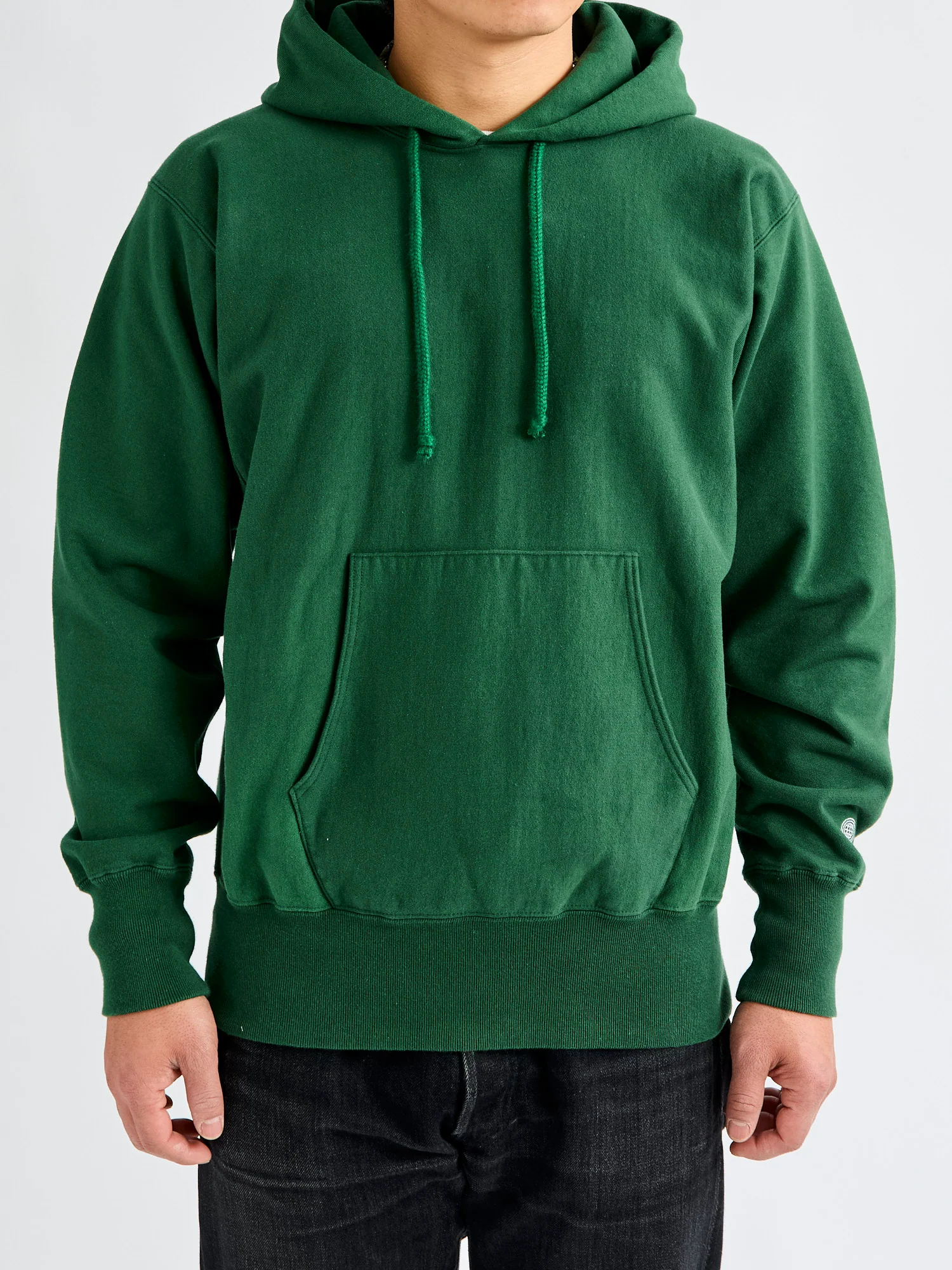 Reverse Weave Heavyweight Pullover Hoodie in Green - Image 2