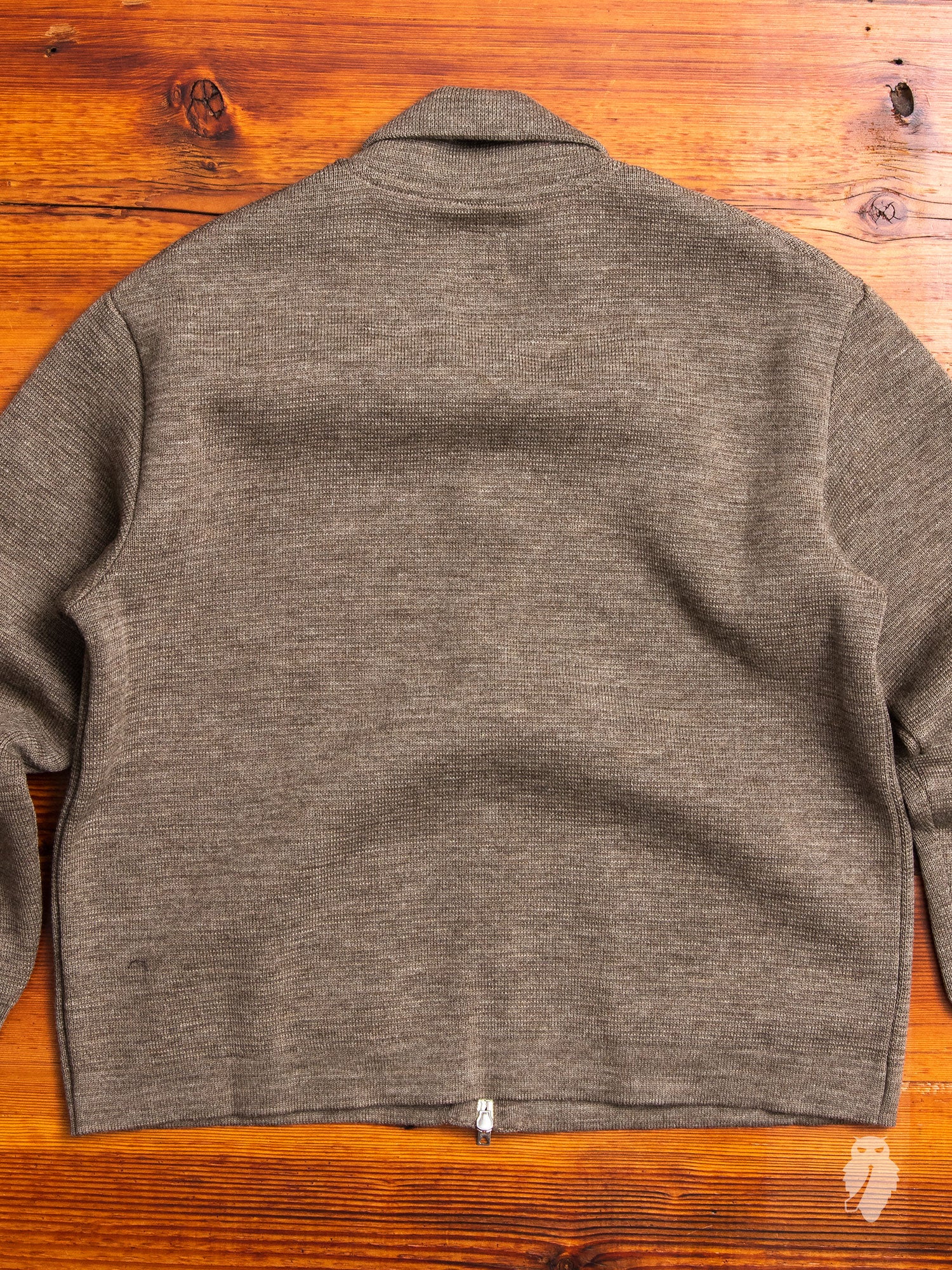 "Roscoff" Shawl Zip Sweater in Beige - Image 8