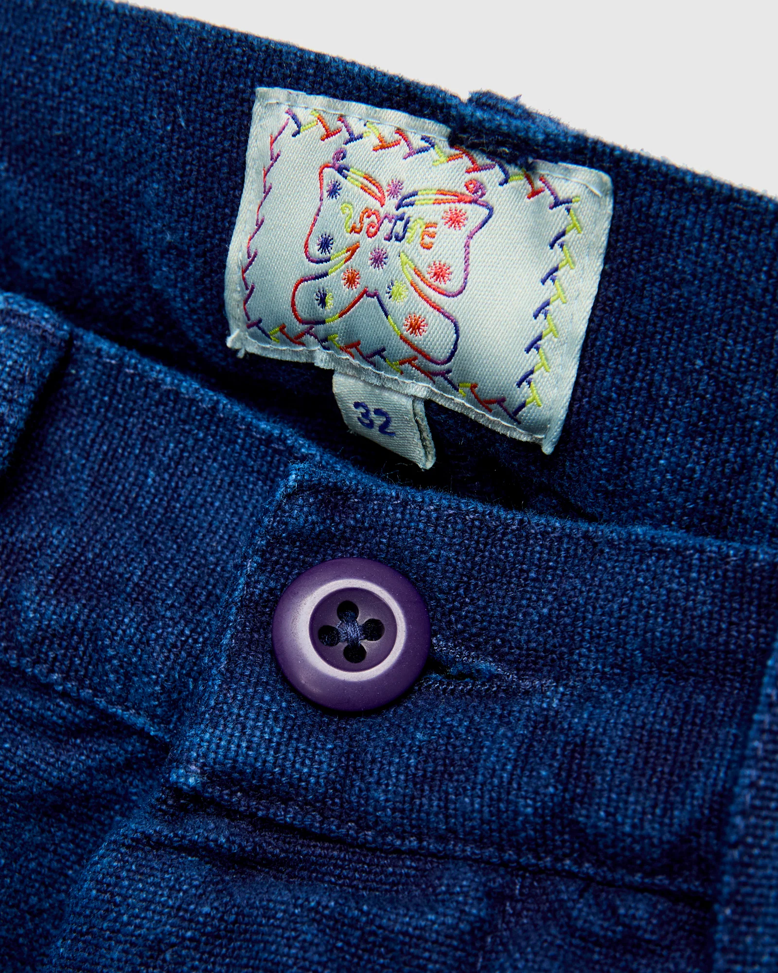 Rustic Plainweave Flat Front Chino in Indigo - Image 7