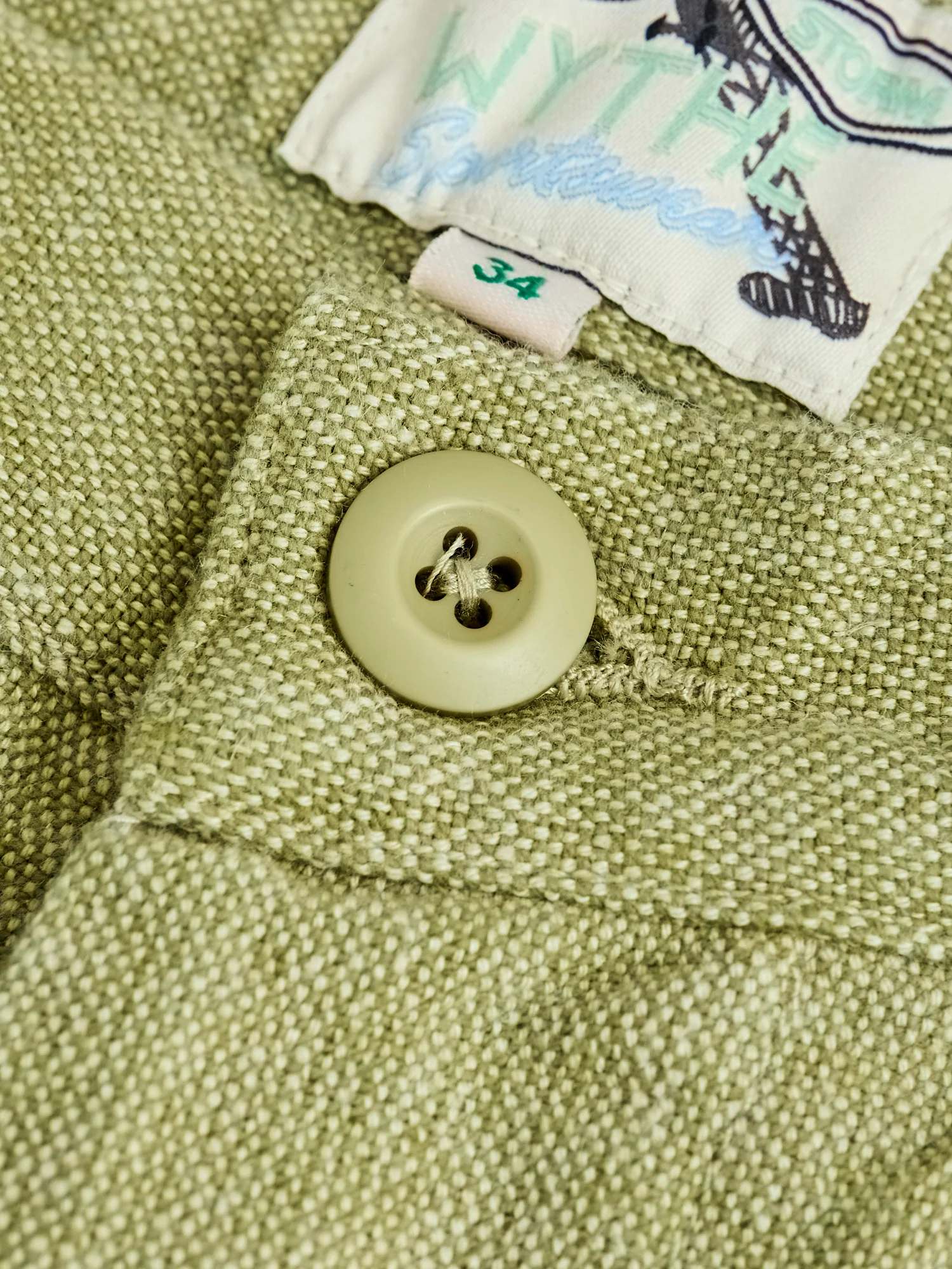 Rustic Plainweave Flat Front Chino in Olive - Image 7