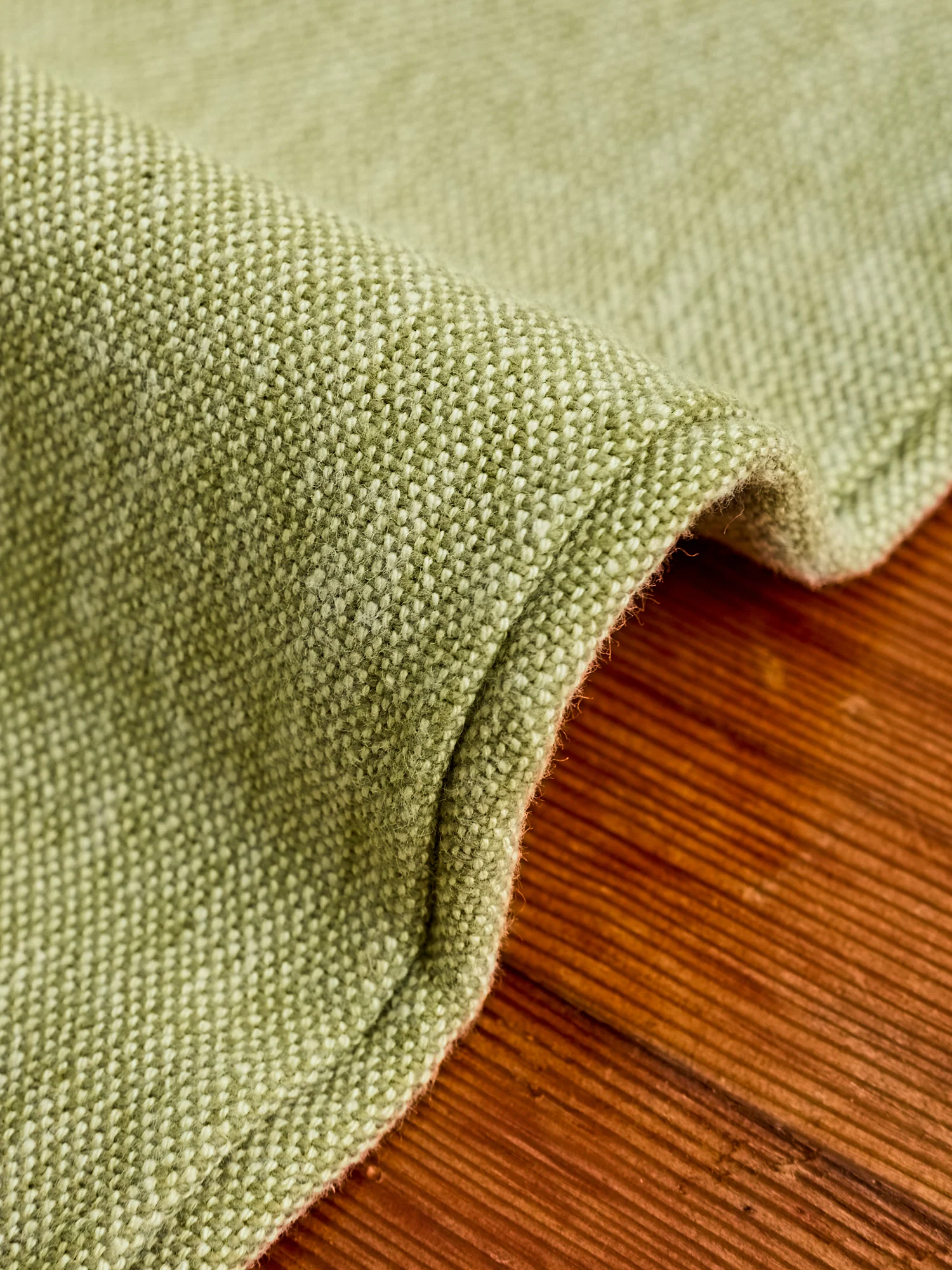 Rustic Plainweave Flat Front Chino in Olive - Image 9