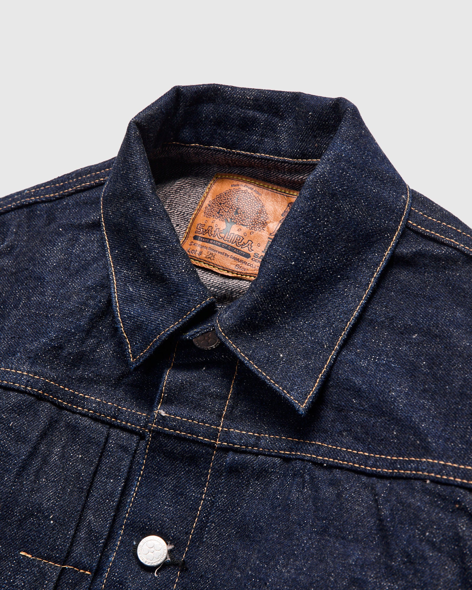 S101AX-SAKURA "Ai-Plus Sakura" 18oz Selvedge Denim Type 1 Jacket - Image 4