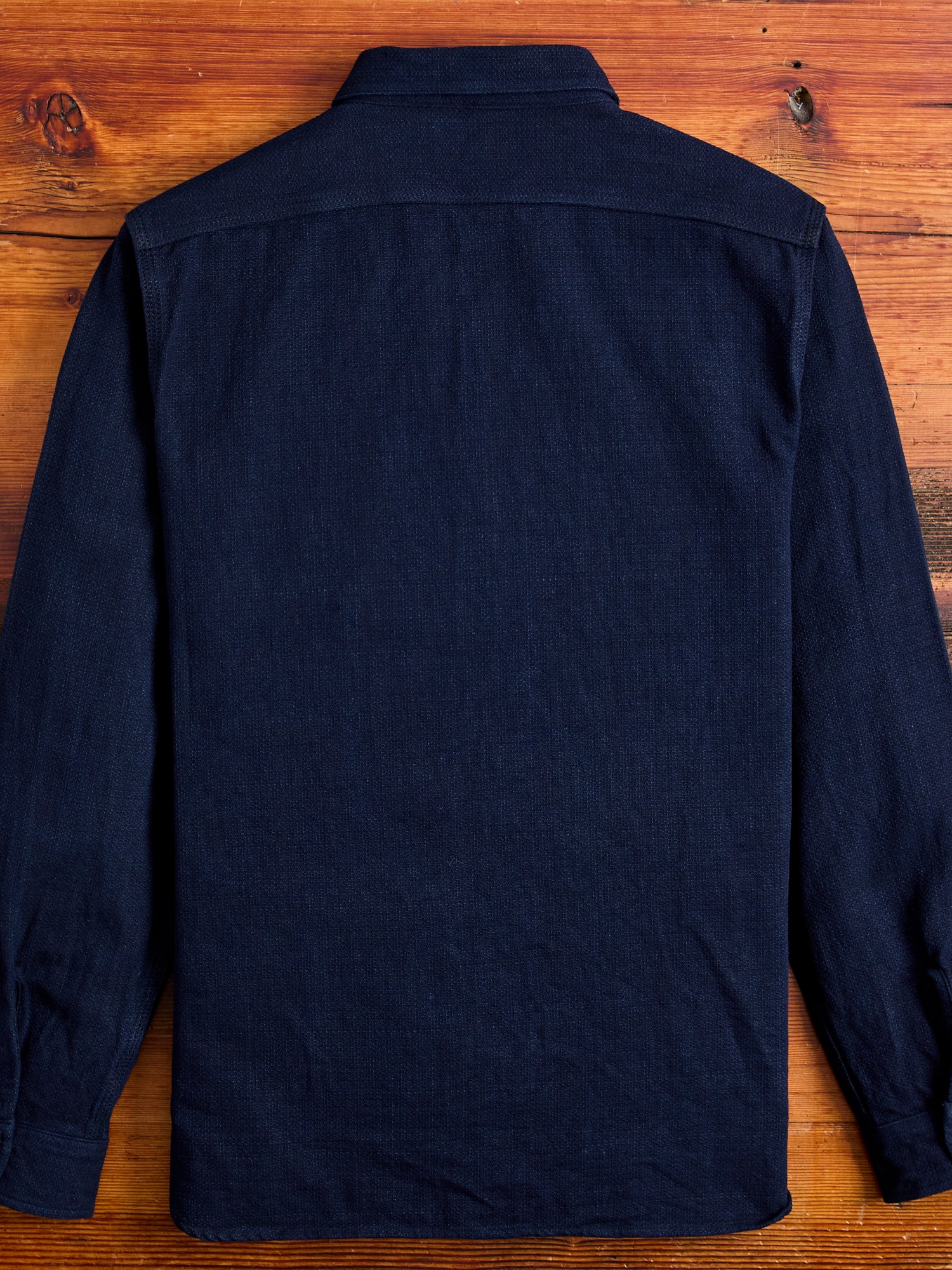 SAK24-01W Aimadara Work Shirt in Natural Indigo - Image 3