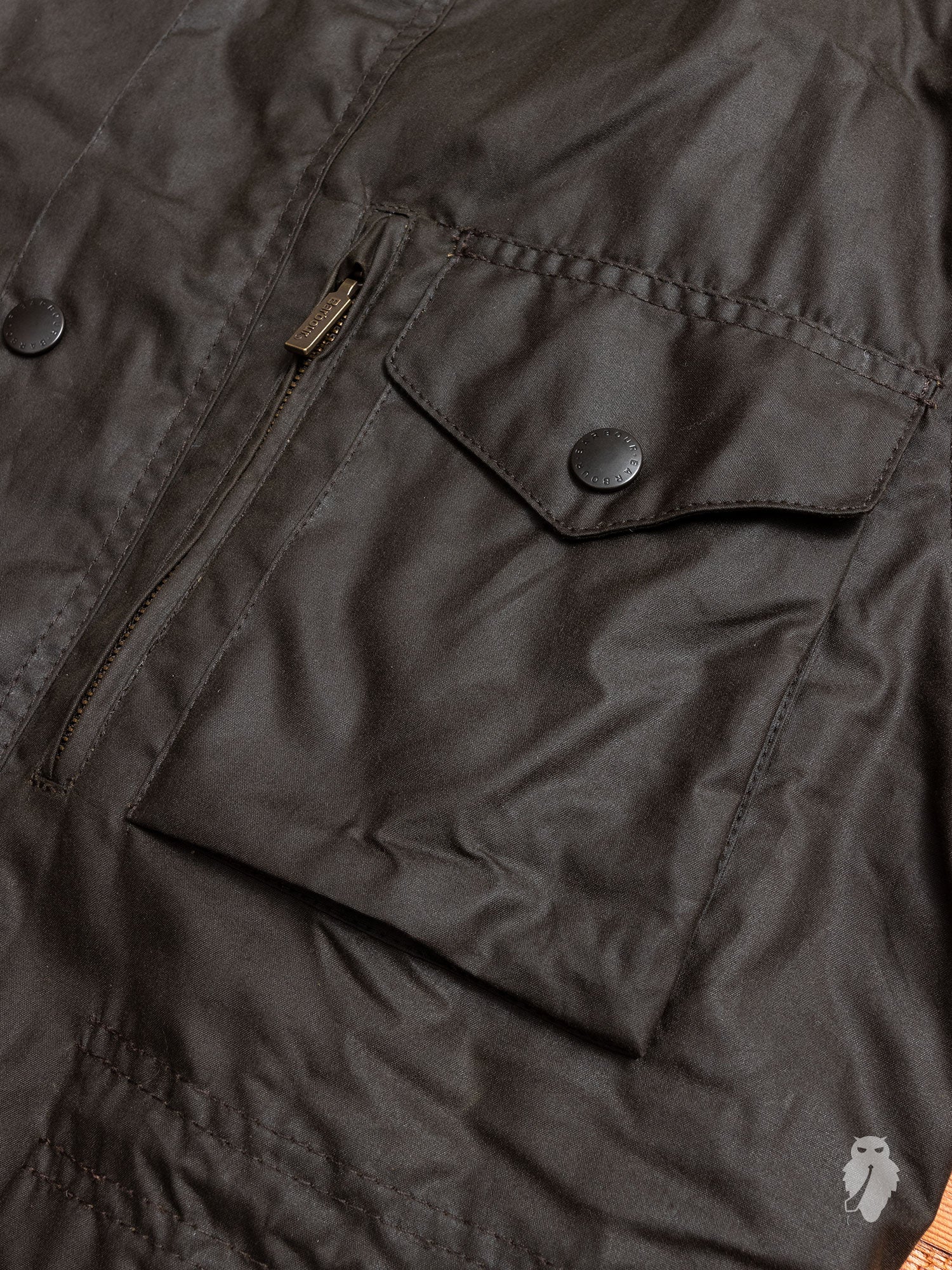 "Sapper" Wax Jacket in Olive - Image 5