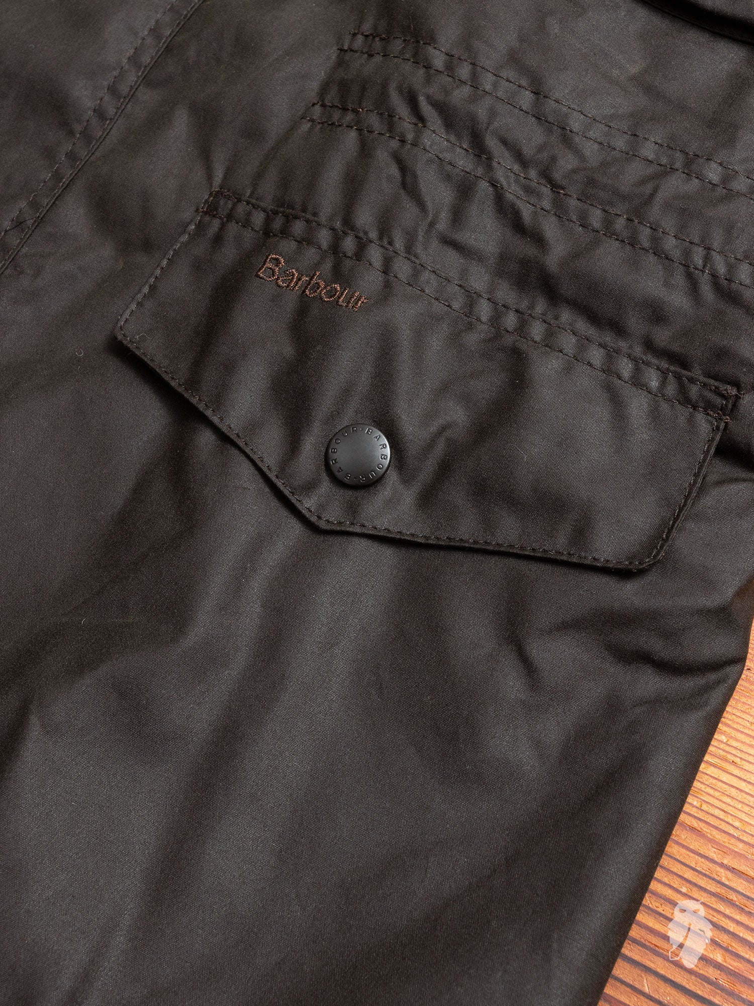"Sapper" Wax Jacket in Olive - Image 7