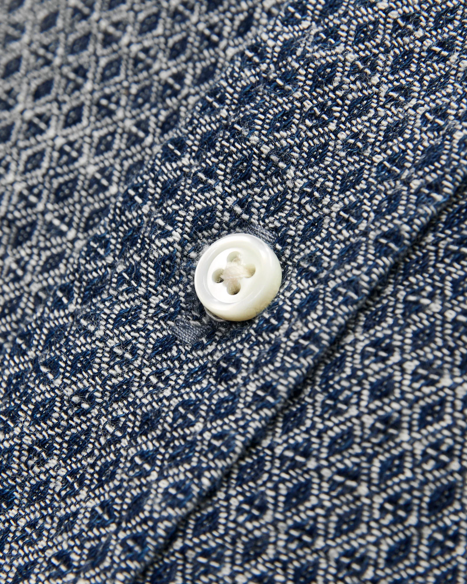 Sashiko Standard Button-Down LS Shirt in White - Image 4