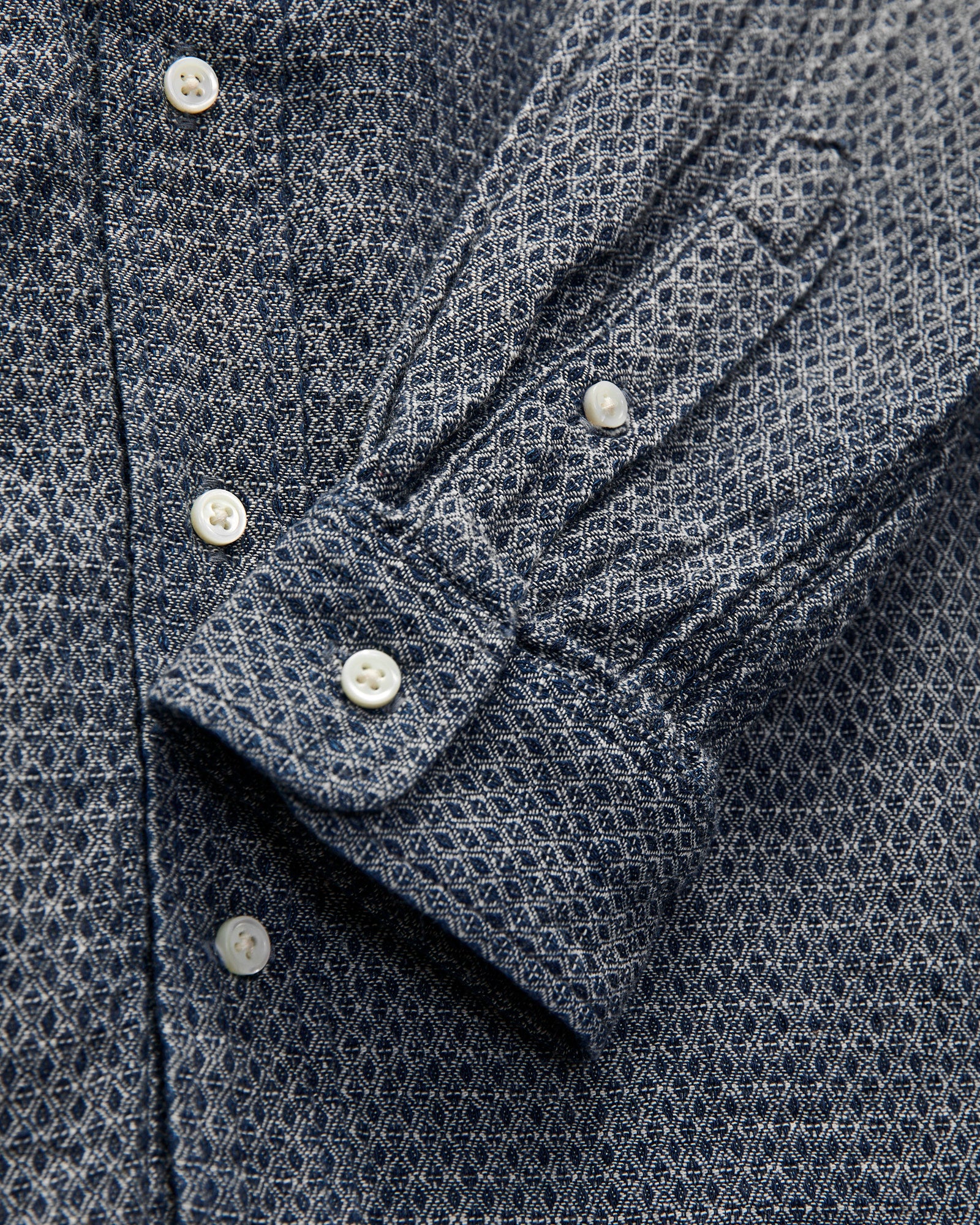 Sashiko Standard Button-Down LS Shirt in White - Image 5