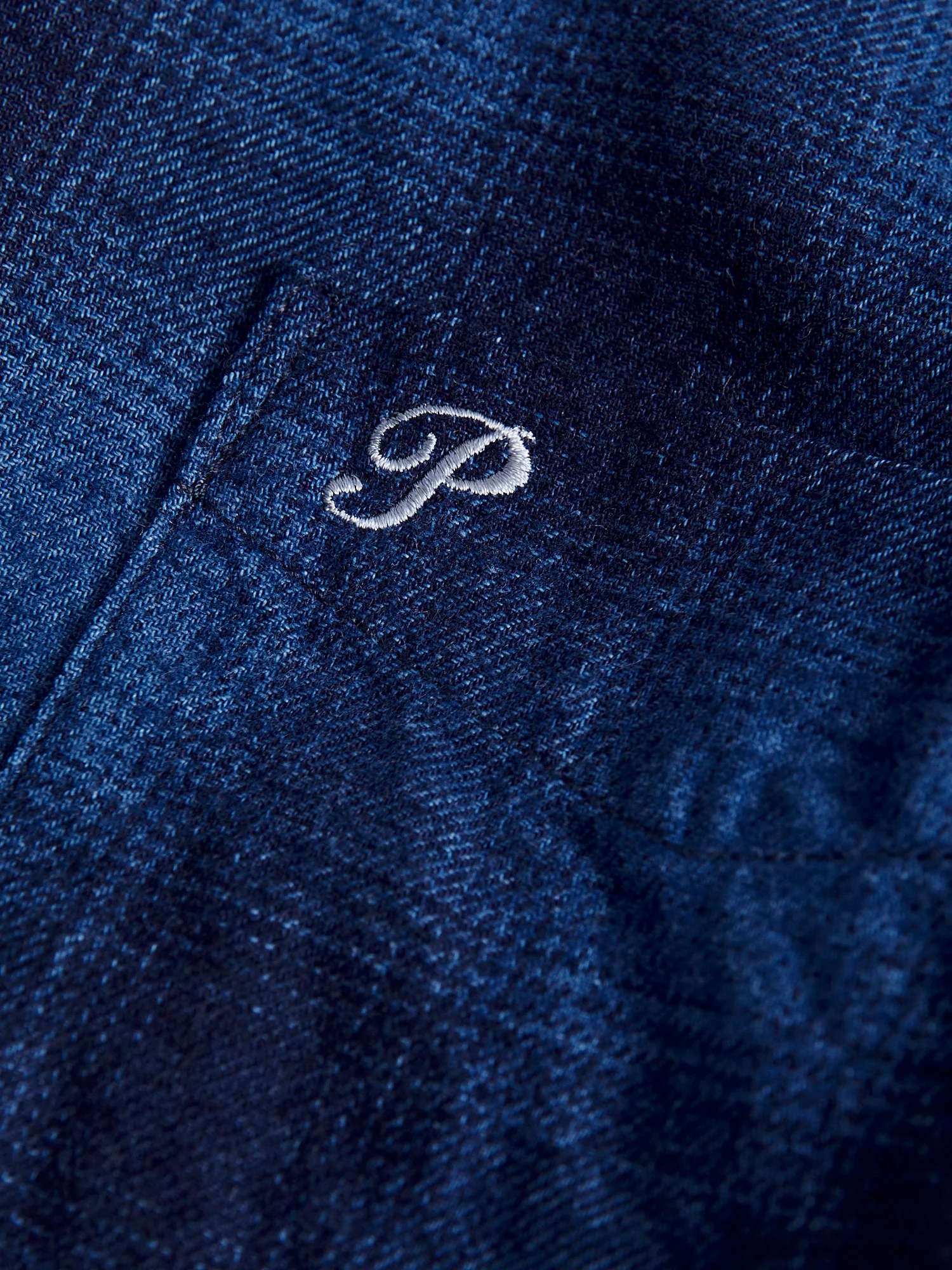 Indigo Check Flannel Shirt in Blue Ombre - Image 5