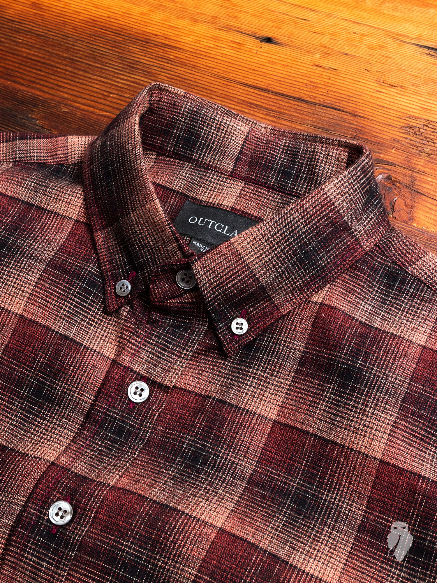 Shadow Plaid Brushed Flannel in Burgundy - Image 2