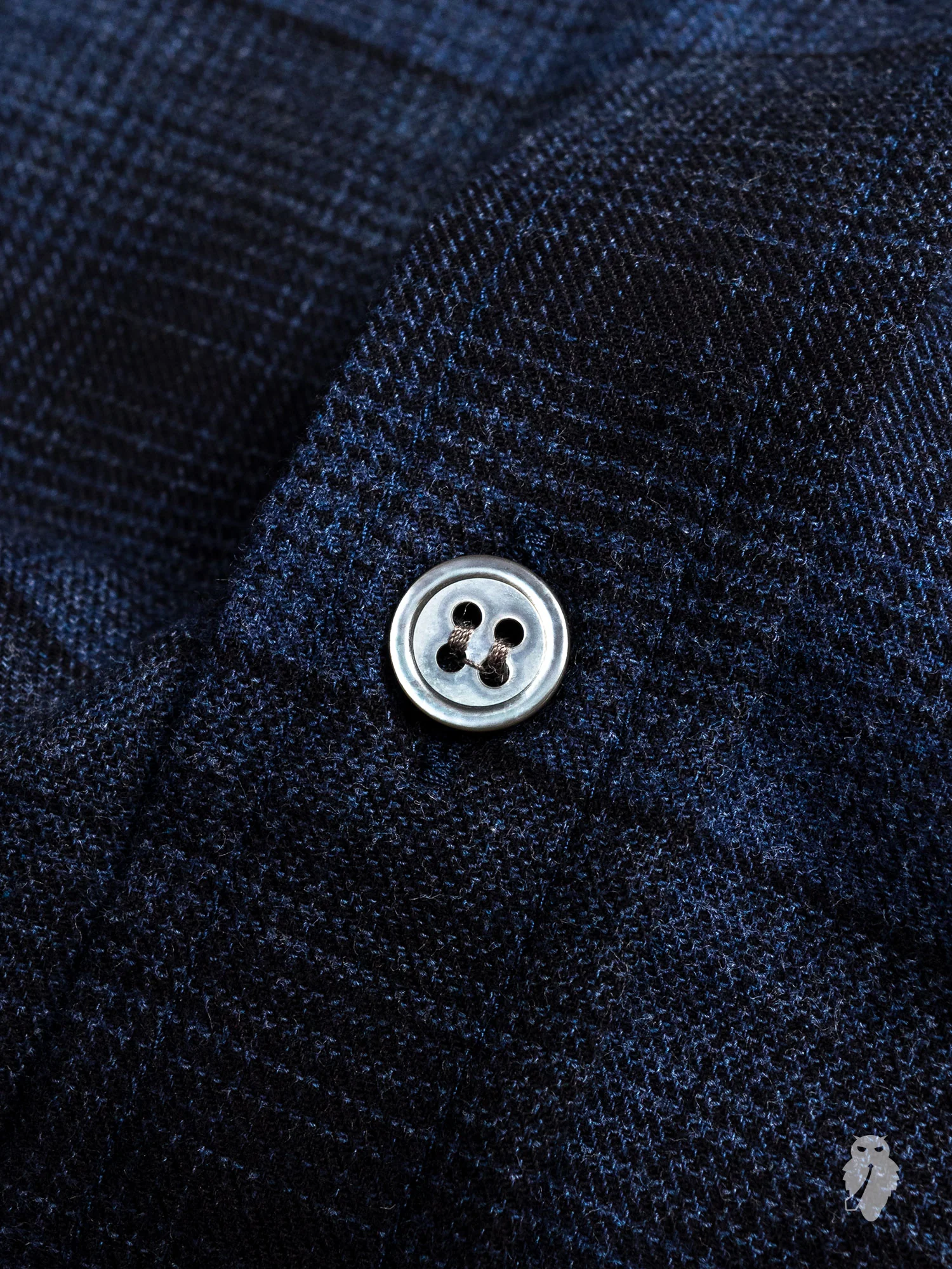 Shadow Plaid Brushed Flannel in Navy - Image 3