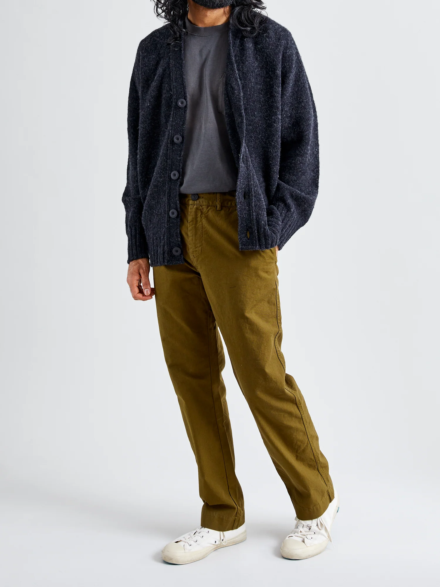 "Shaggy Bear" Wool Cardigan in Charcoal - Image 8