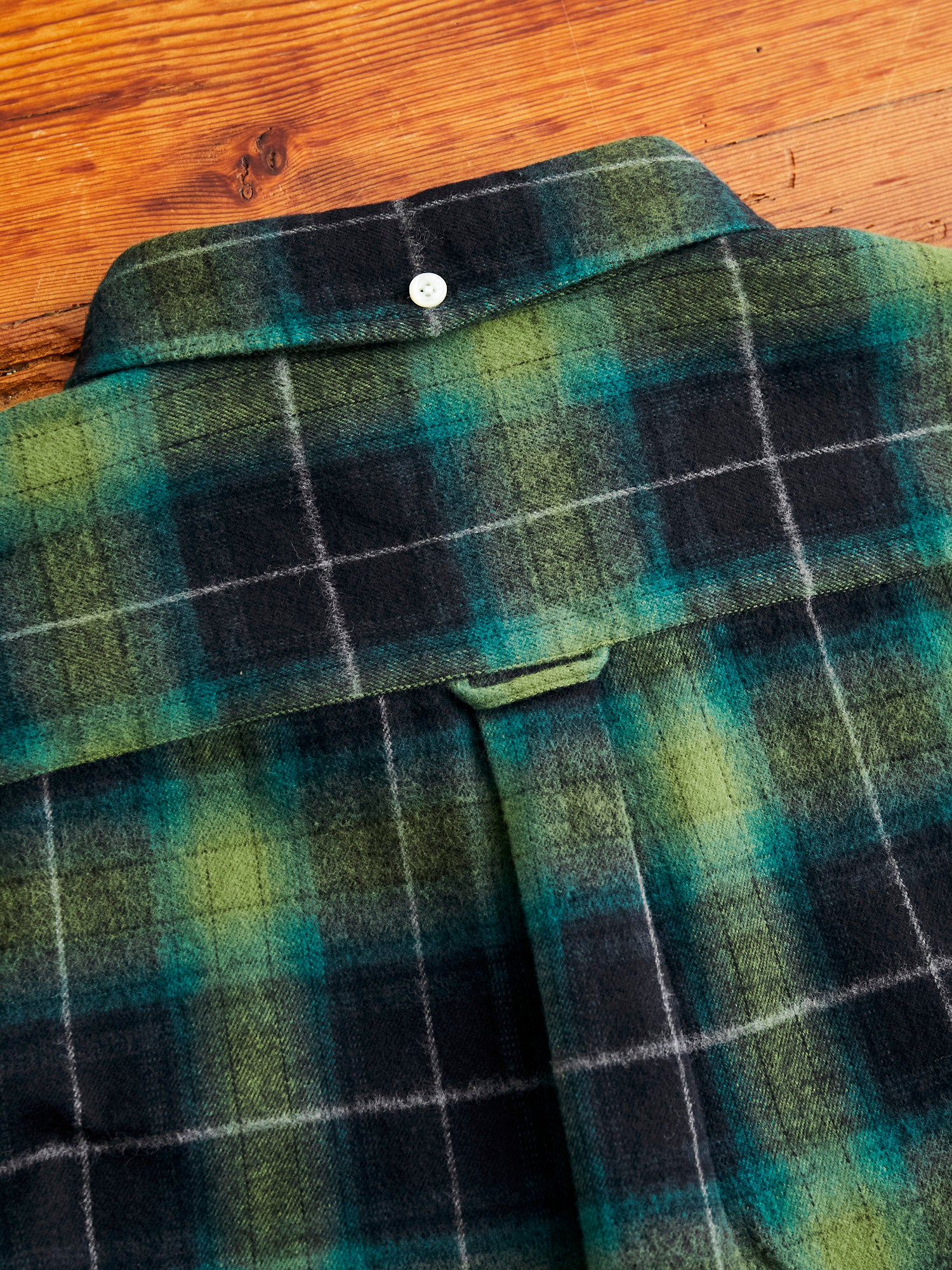 Shaggy Check Button-Down Shirt in Green - Image 9