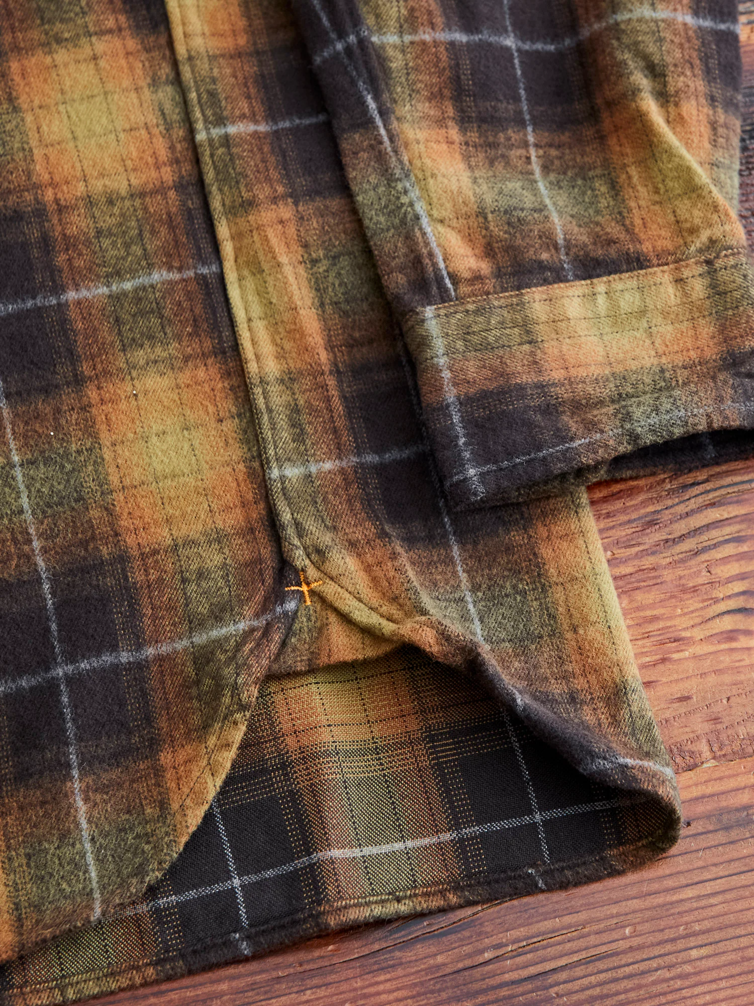 Shaggy Check Button-Down Shirt in Orange - Image 8