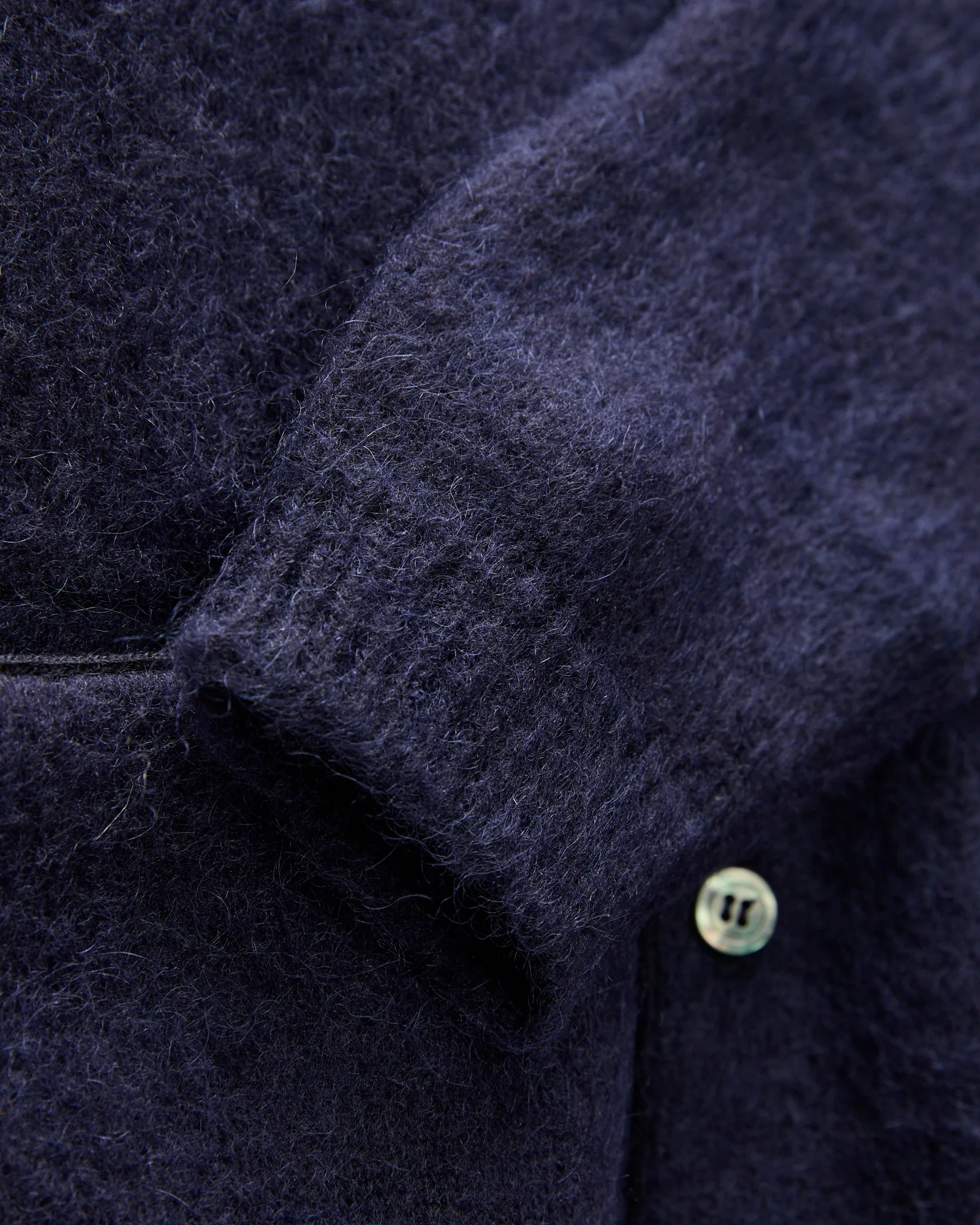 Shaggy Mohair Cardigan in Navy - Image 5