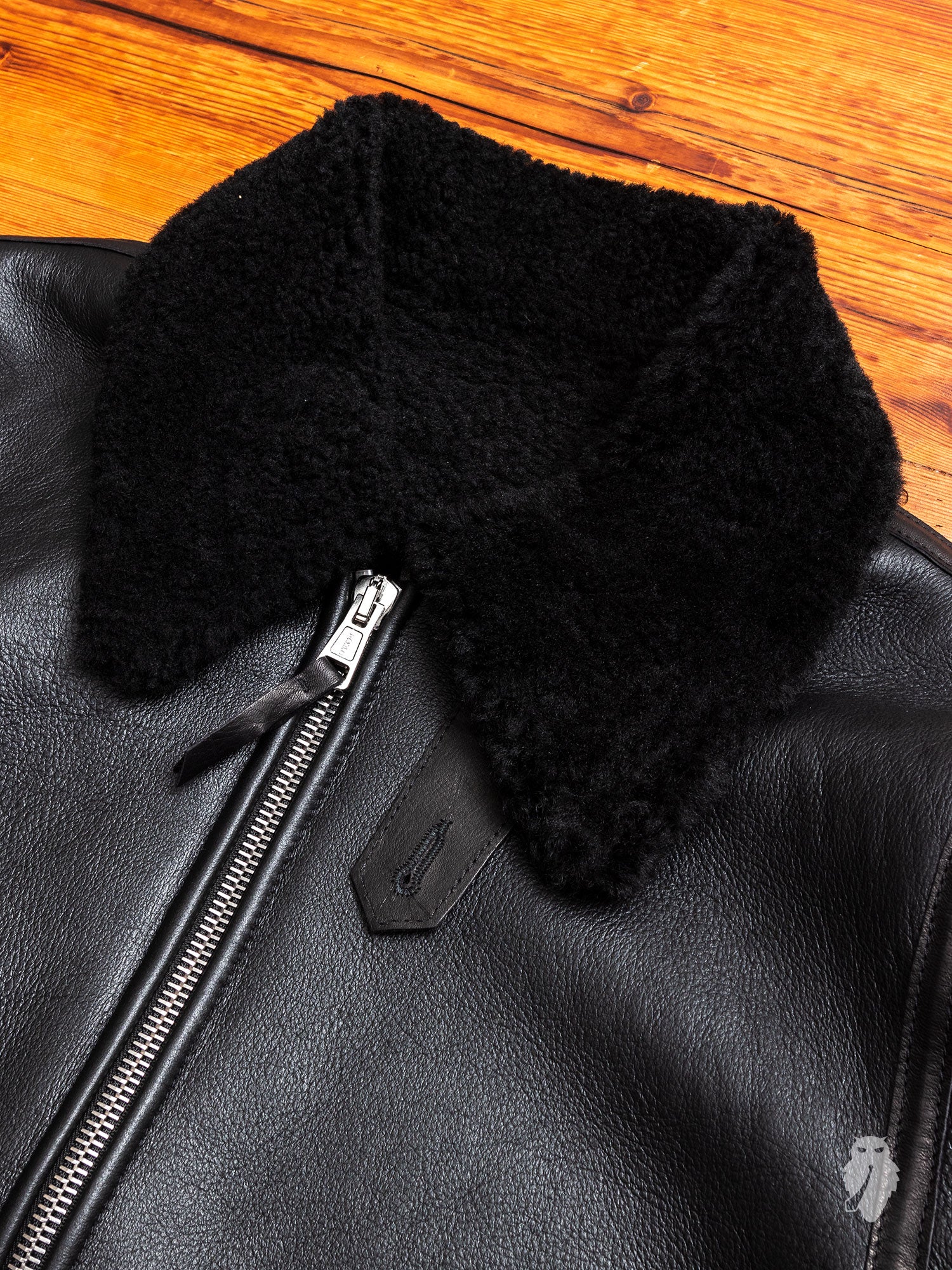 Shearling Flight Jacket in Black - Image 5