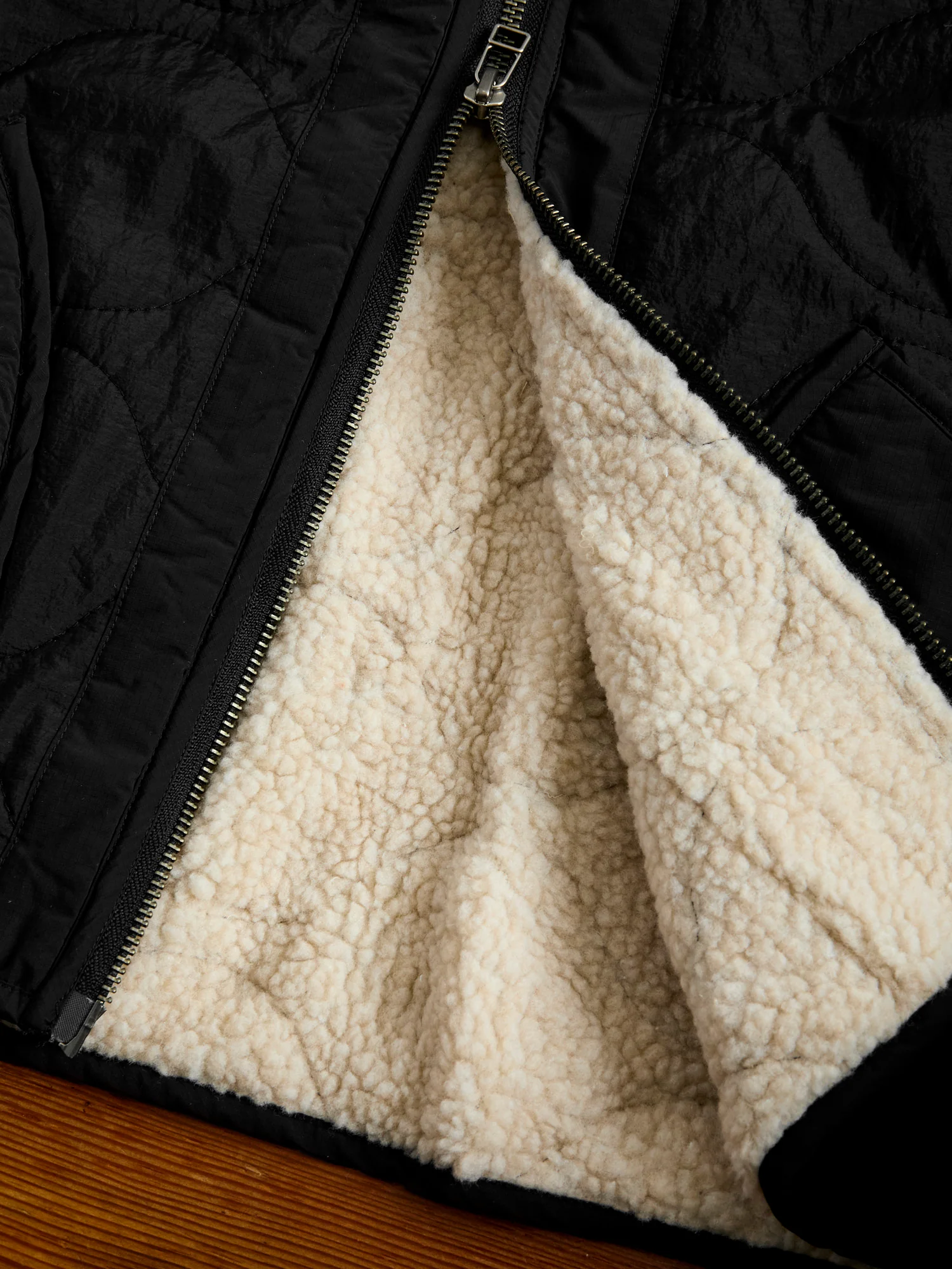 Sherpa Zip Liner Jacket in Black - Image 8