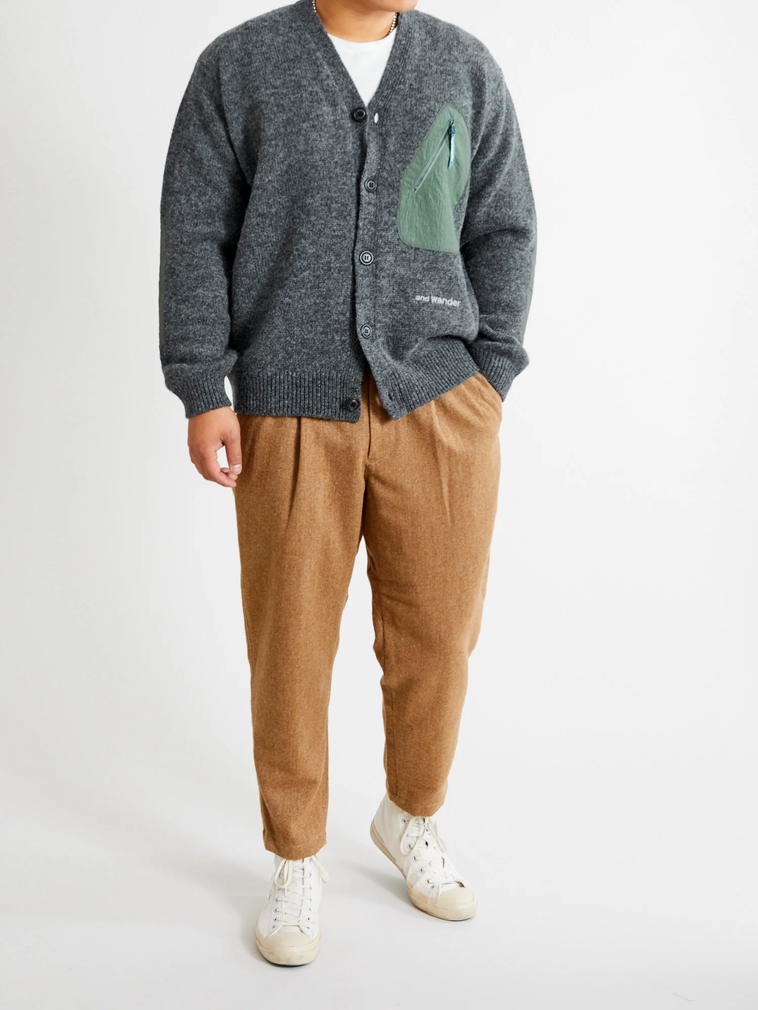 Shetland Wool Cardigan in Gray - Image 11