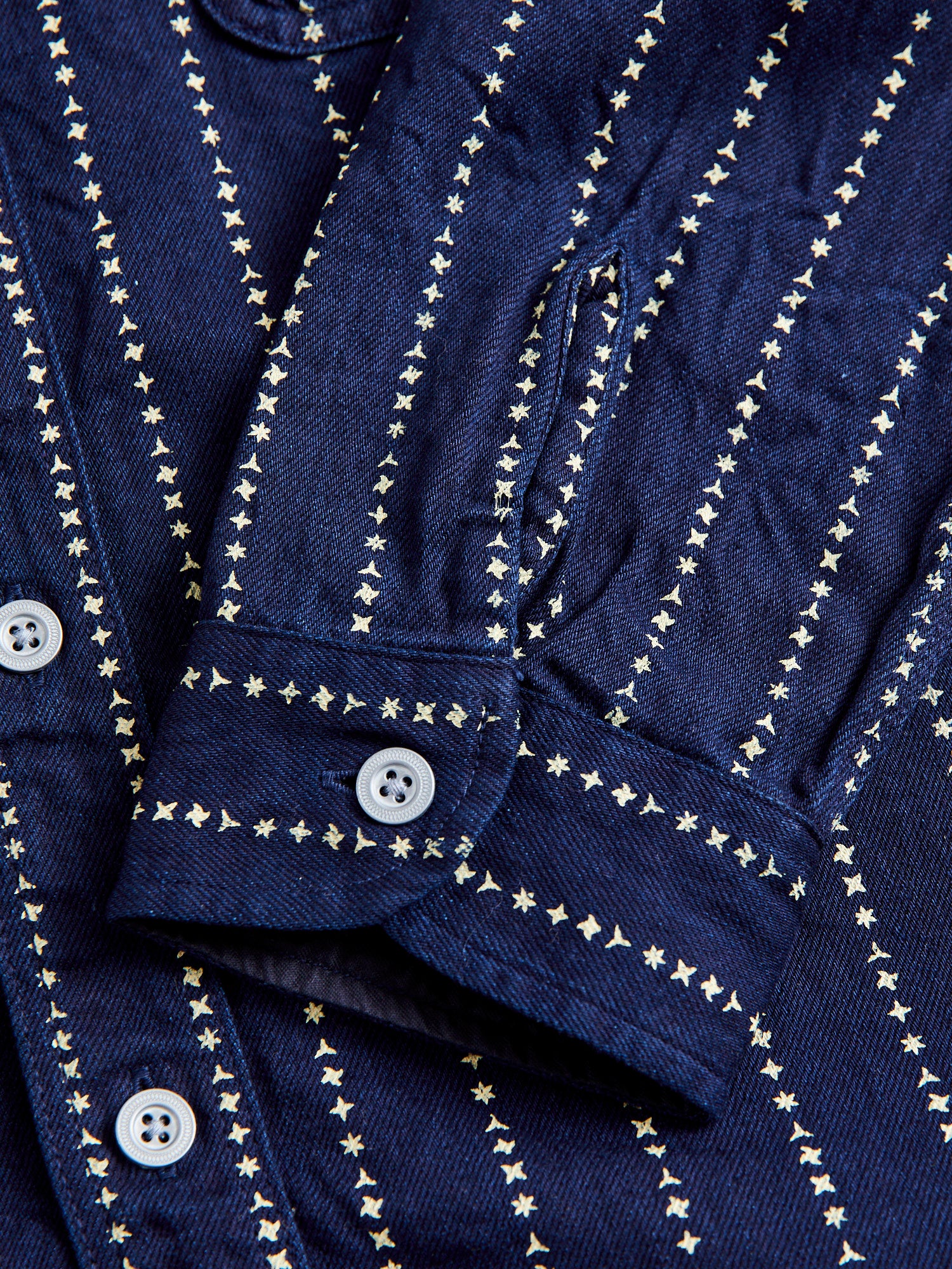 Shuriken Wabash Stripe Work Shirt in Indigo Black - Image 5