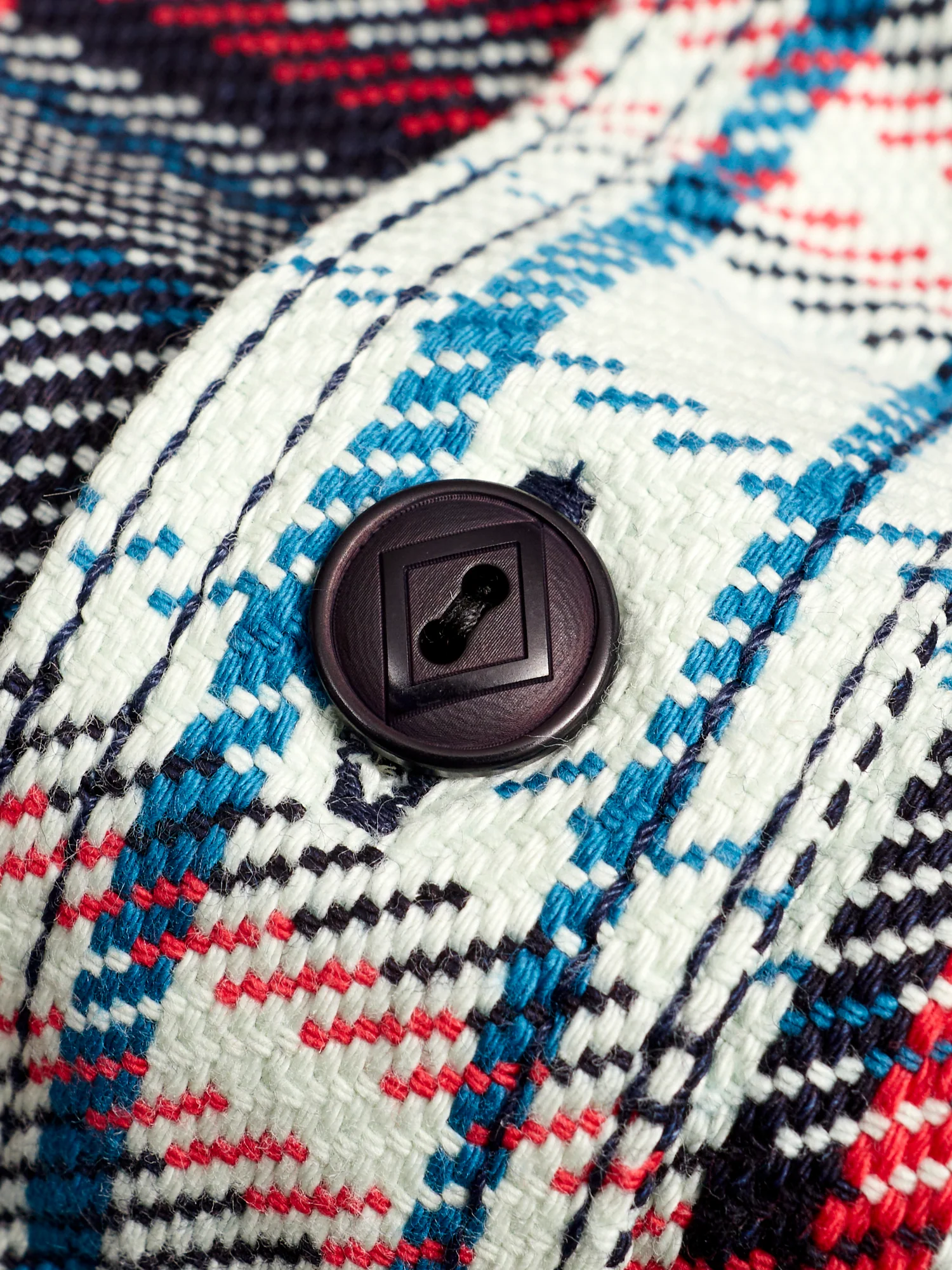 SIN22-01W Rope Dyed Flannel Shirt in Indigo/Red - Image 5