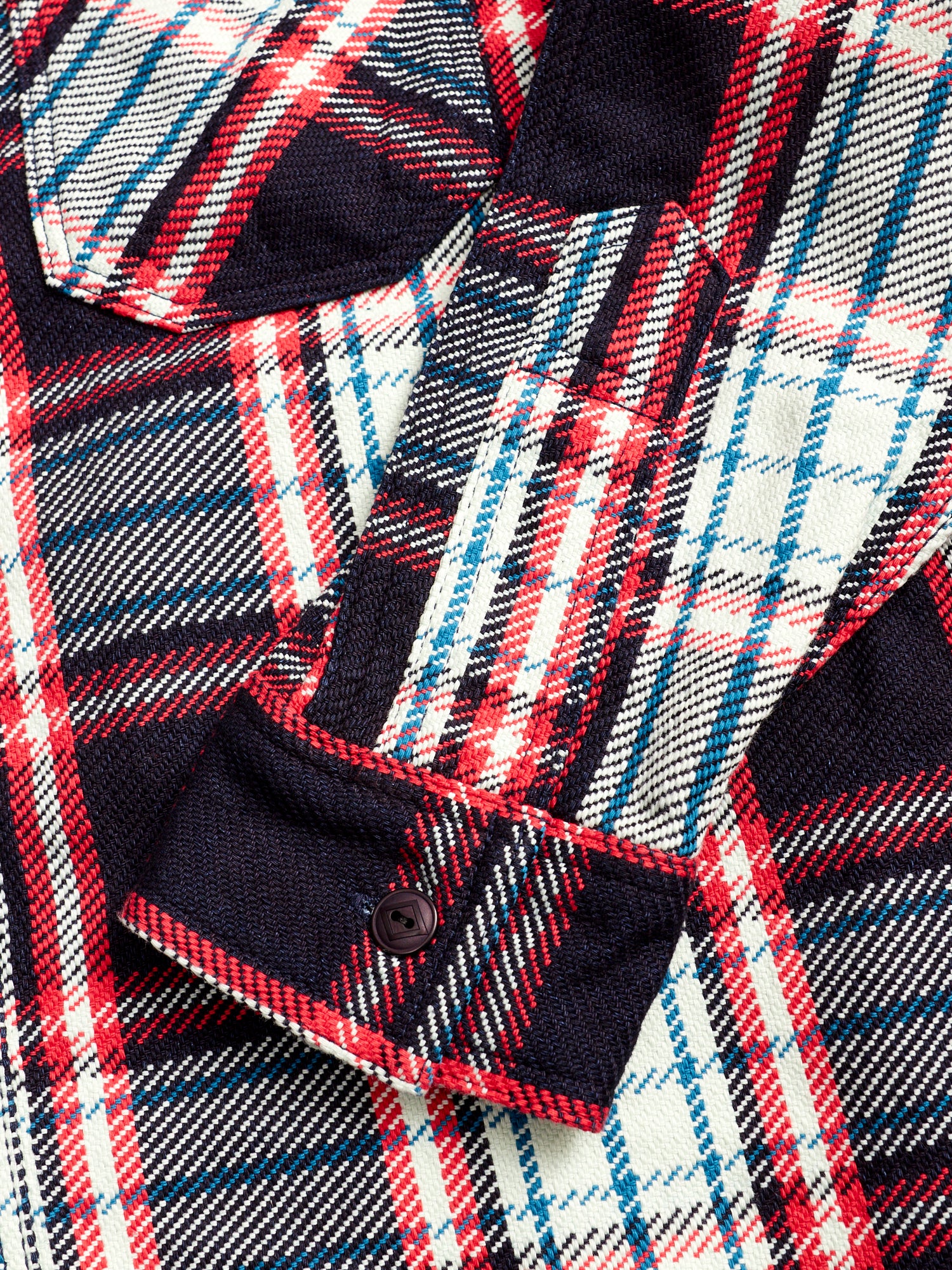 SIN22-01W Rope Dyed Flannel Shirt in Indigo/Red - Image 6