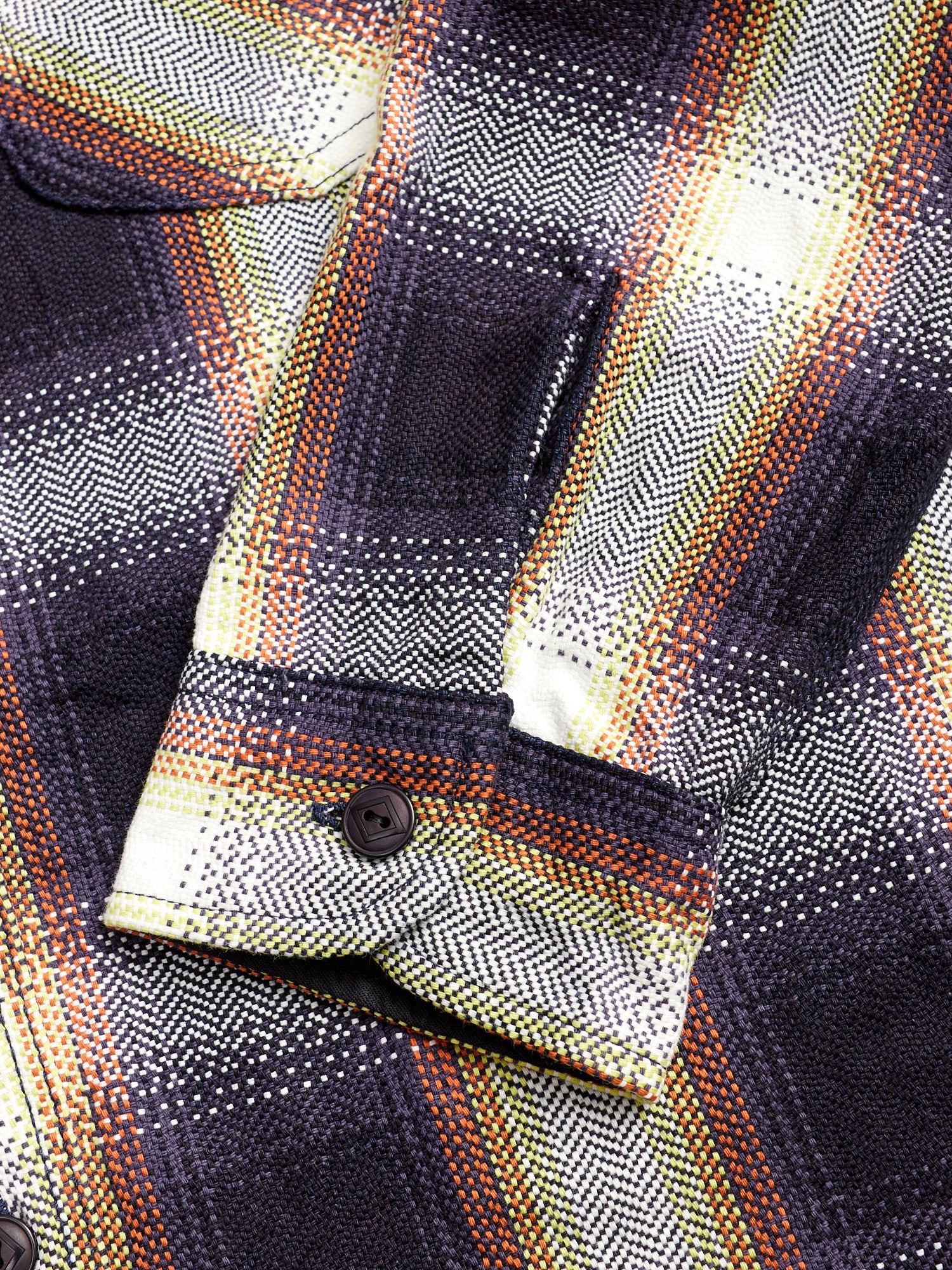 SIN22-02W Rope Dyed Flannel Shirt in Indigo/White - Image 6