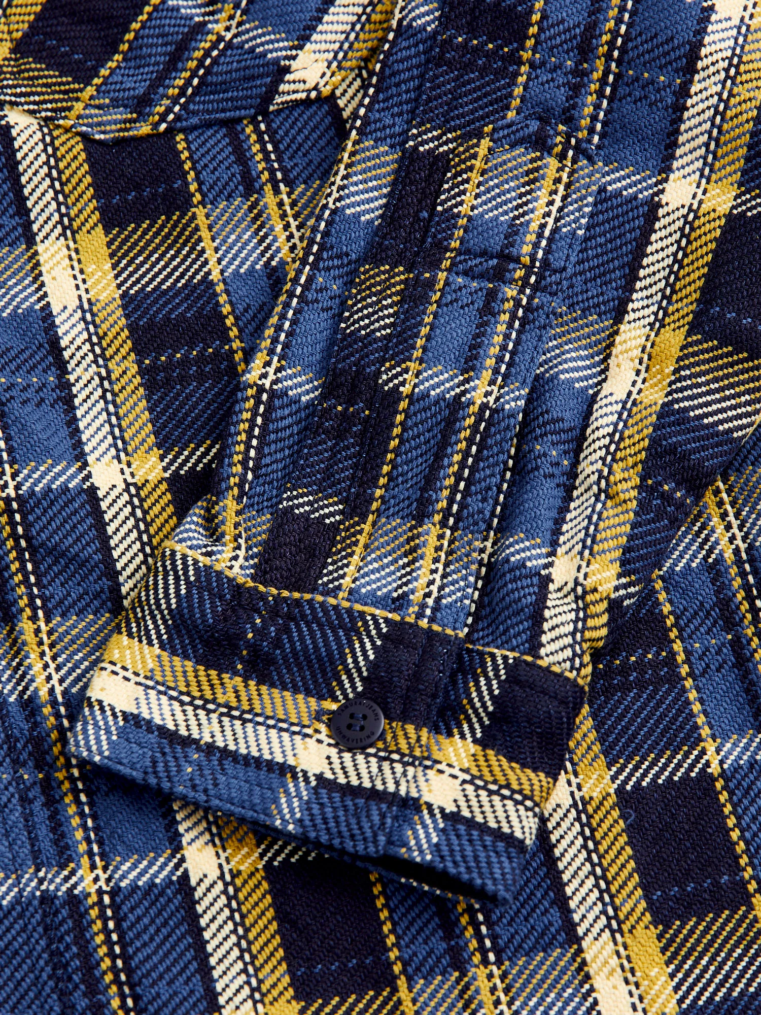 SIN23-01W Rope Dyed Flannel Shirt in Blue - Image 5