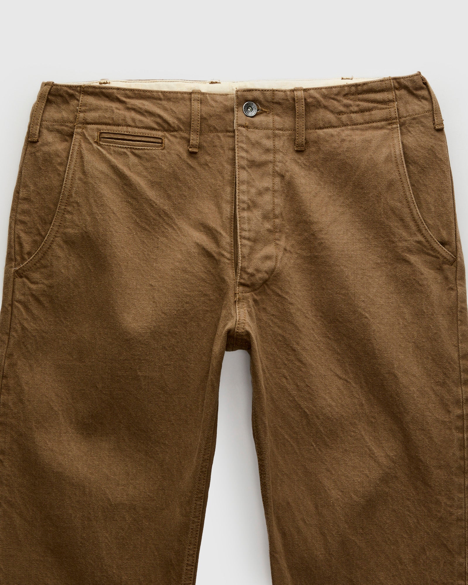 SJ42CP 15oz Selvedge Heavy Chinos in Khaki - Image 5